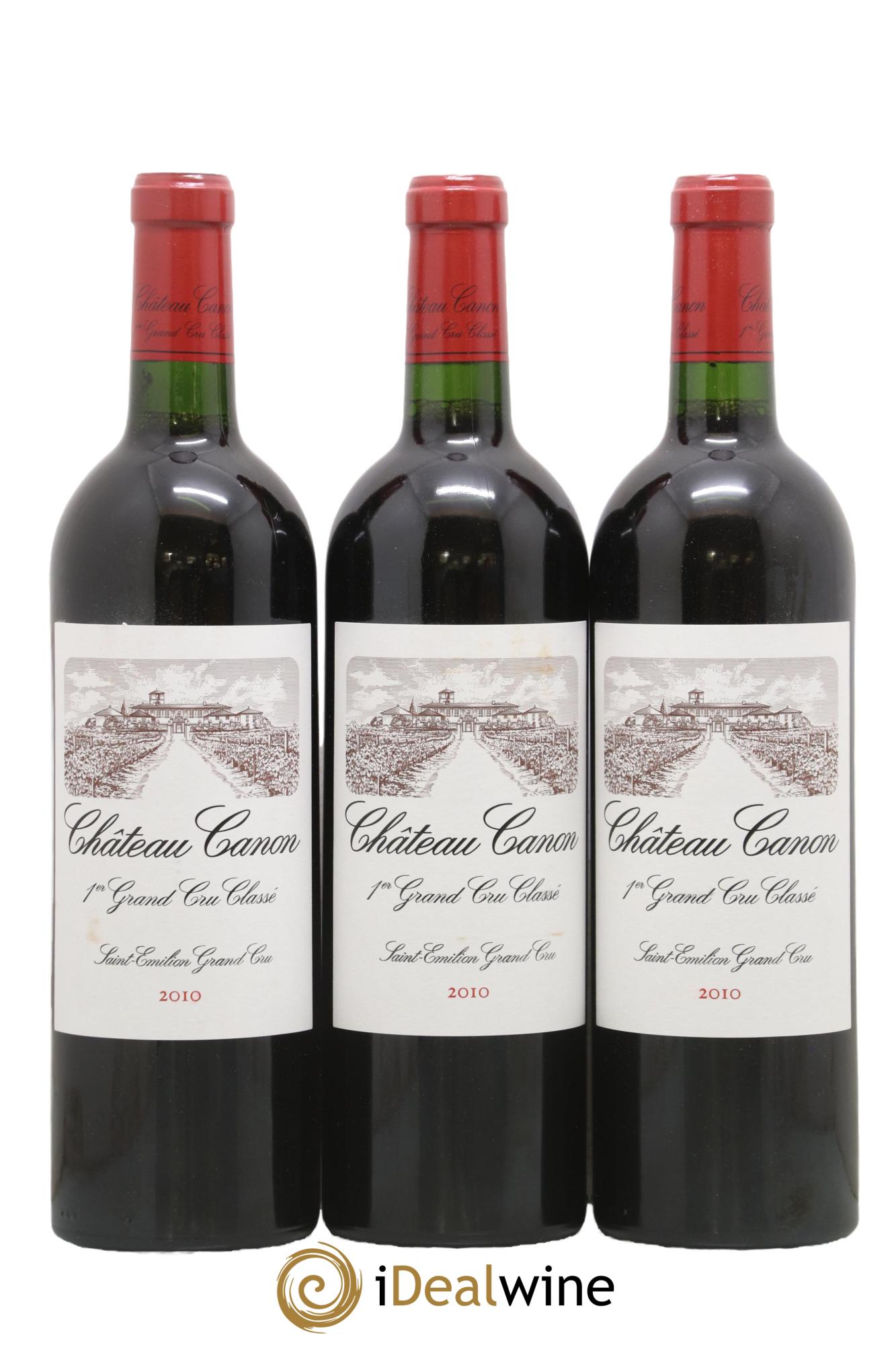 Château Canon 1er Grand Cru Classé B 2010 - Lotto di 3 bottiglie - 0
