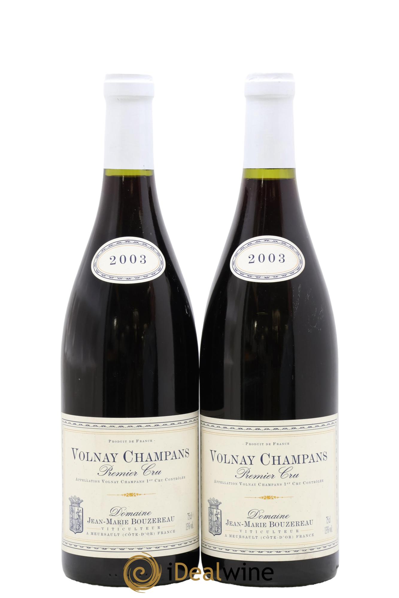 Volnay 1er Cru Champans Jean-Marie Bouzereau 2003 - Lot de 2 bouteilles - 0