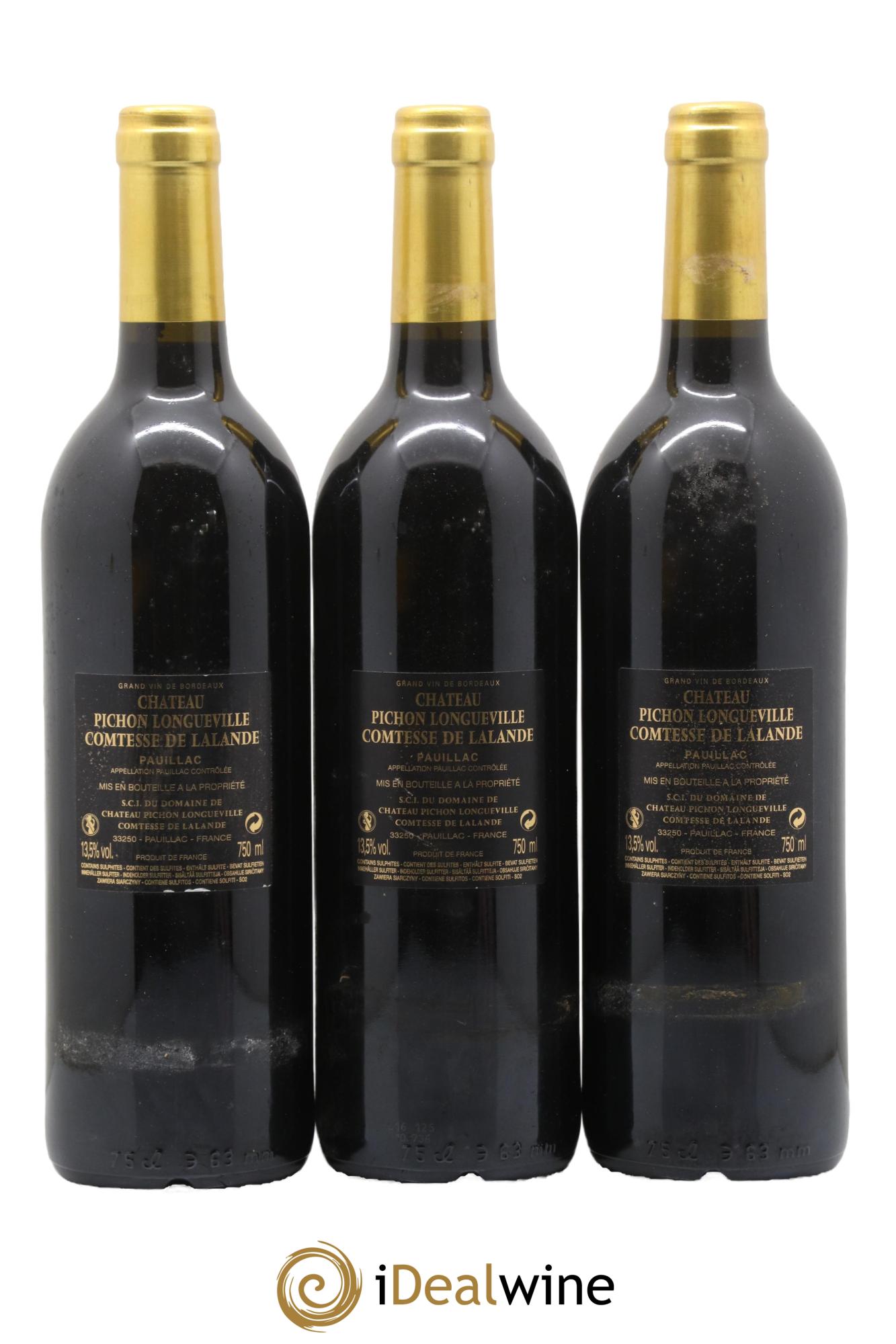 Château Pichon Longueville Comtesse de Lalande 2ème Grand Cru Classé 2016 - Lot de 3 bouteilles - 1