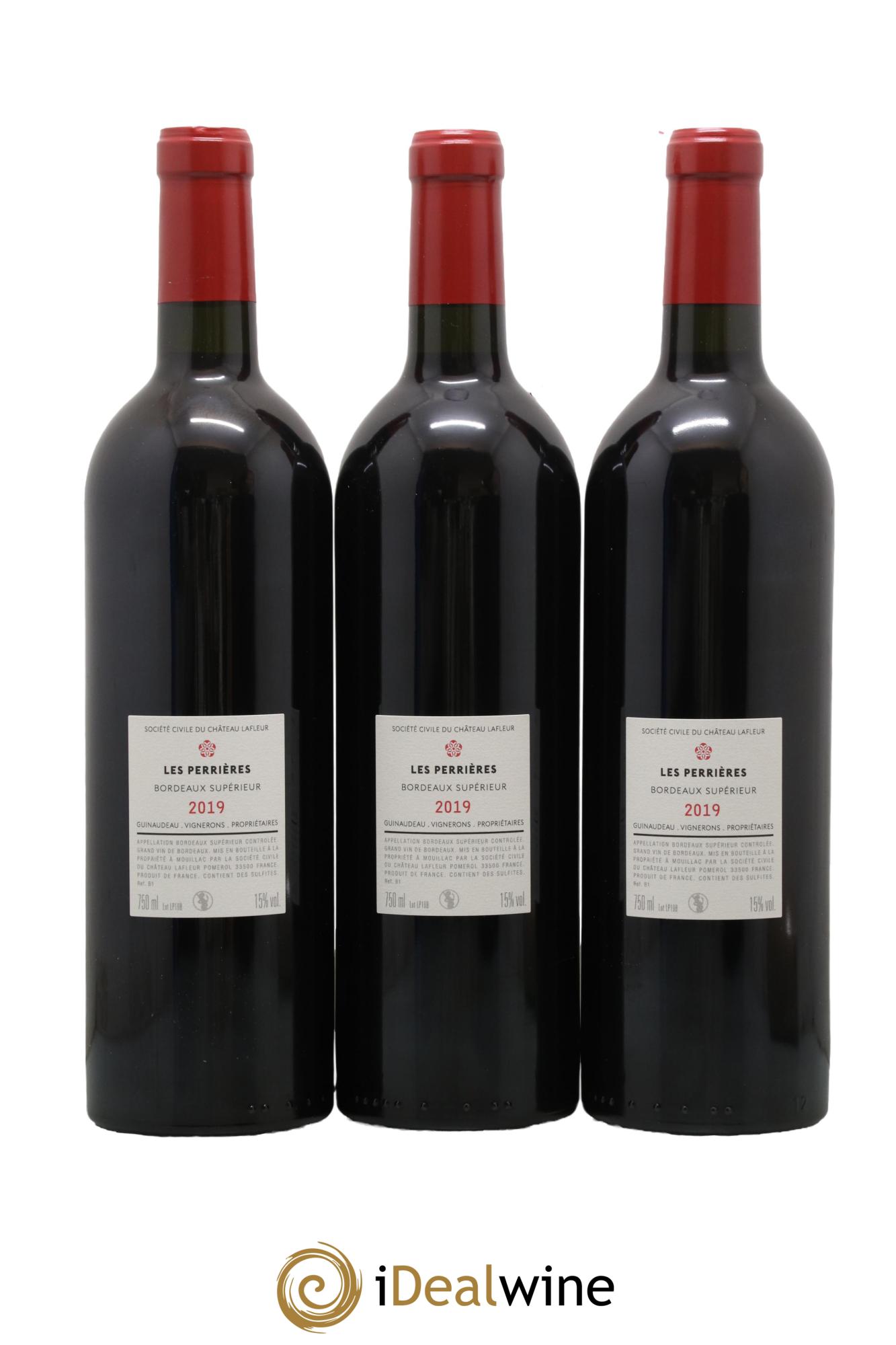Bordeaux Supérieur Les Perrières du Château Lafleur 2019 - Lot de 3 bouteilles - 1