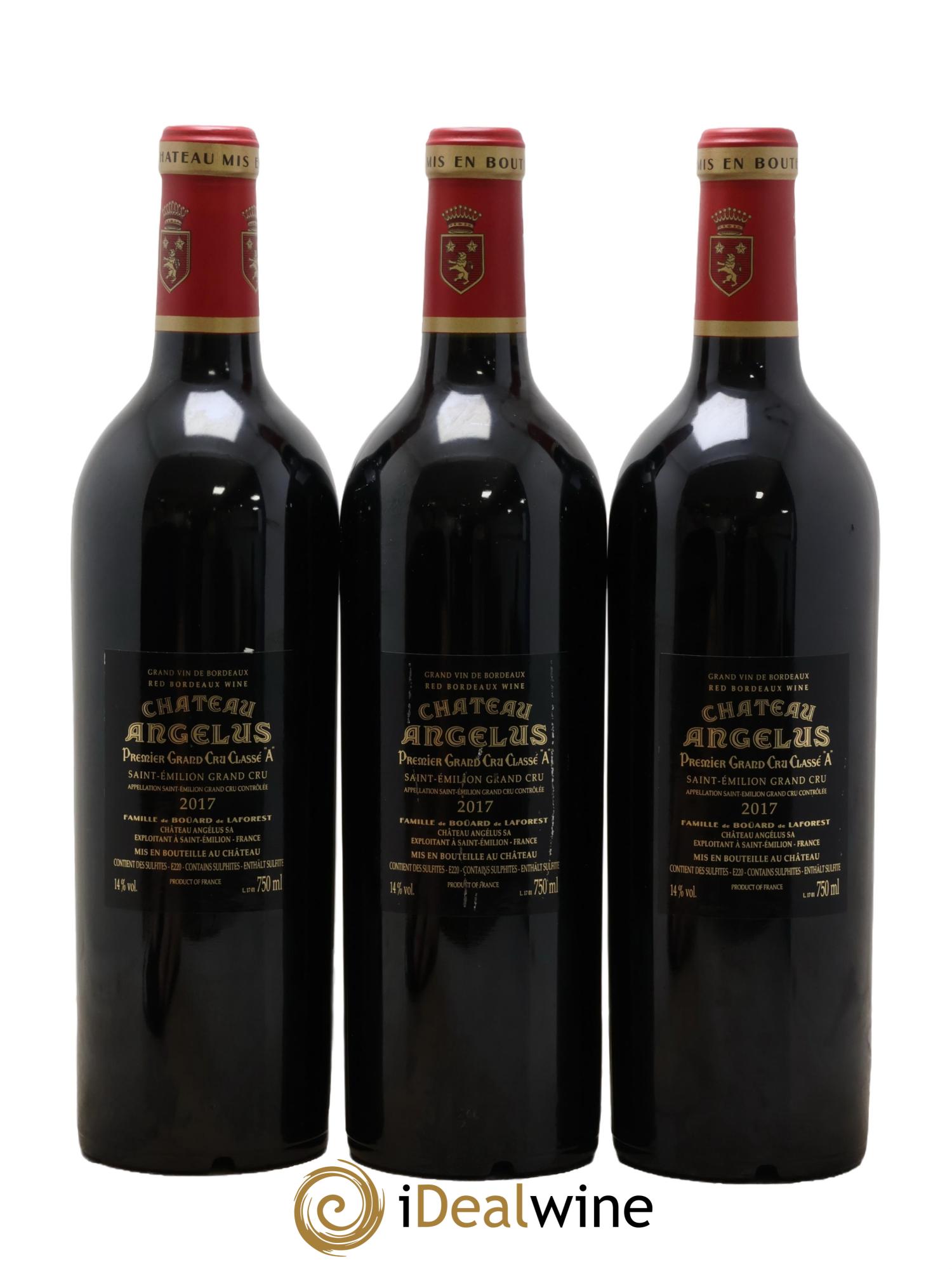 Château Angélus 1er Grand Cru Classé A 2017 - Lot of 3 bottles - 1