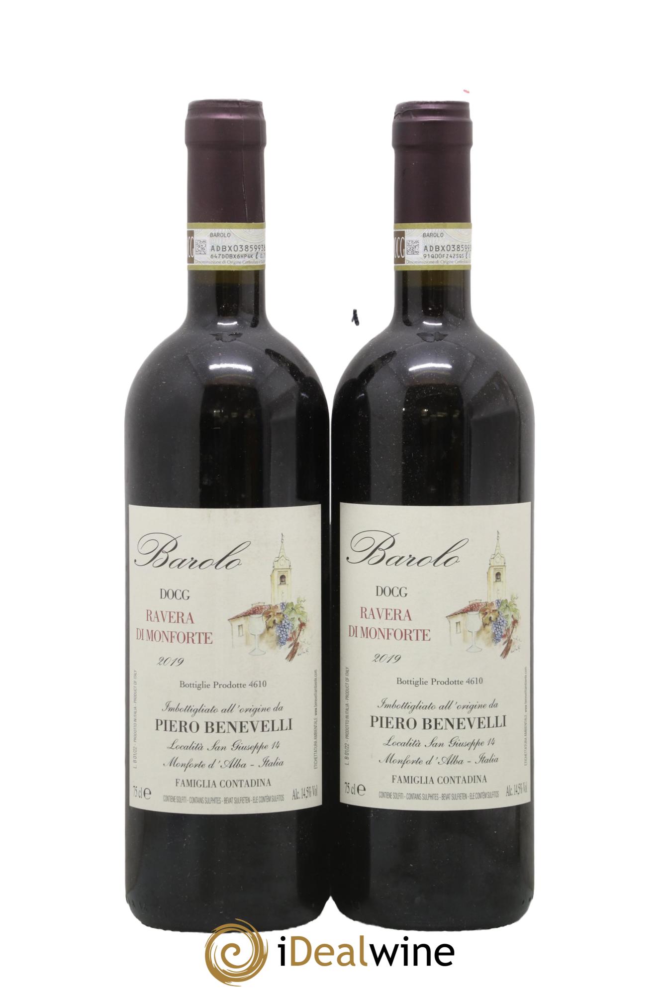 Barolo Piero Benevelli Ravera Di Monforte 2019 - Lot de 2 bouteilles - 0