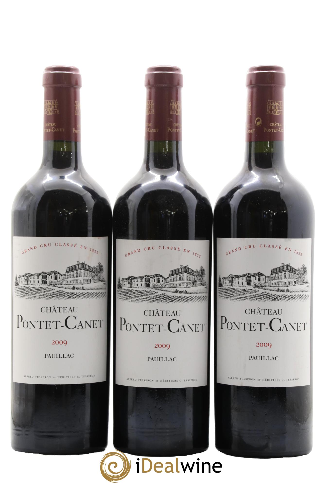 Château Pontet Canet 5ème Grand Cru Classé 2009 - Lot de 3 bouteilles - 0