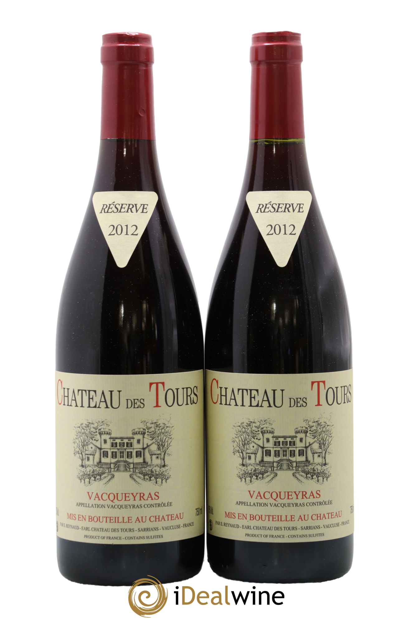 Vacqueyras Château des Tours Emmanuel Reynaud 2012 - Lot of 2 bottles - 0