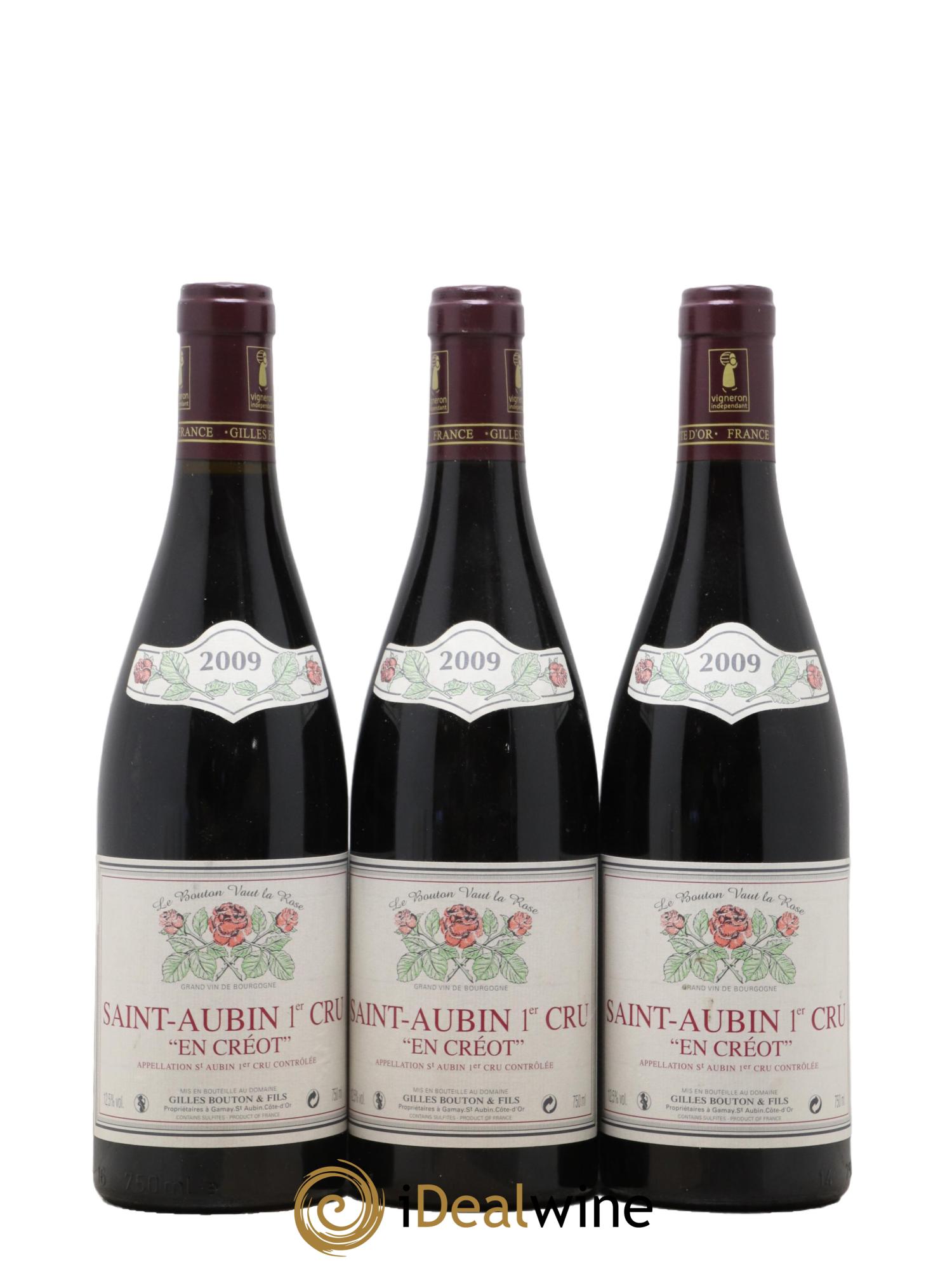 Saint-Aubin 1er Cru En Créot Domaine Gilles Bouton et Fils 2009 - Lot of 3 bottles - 0