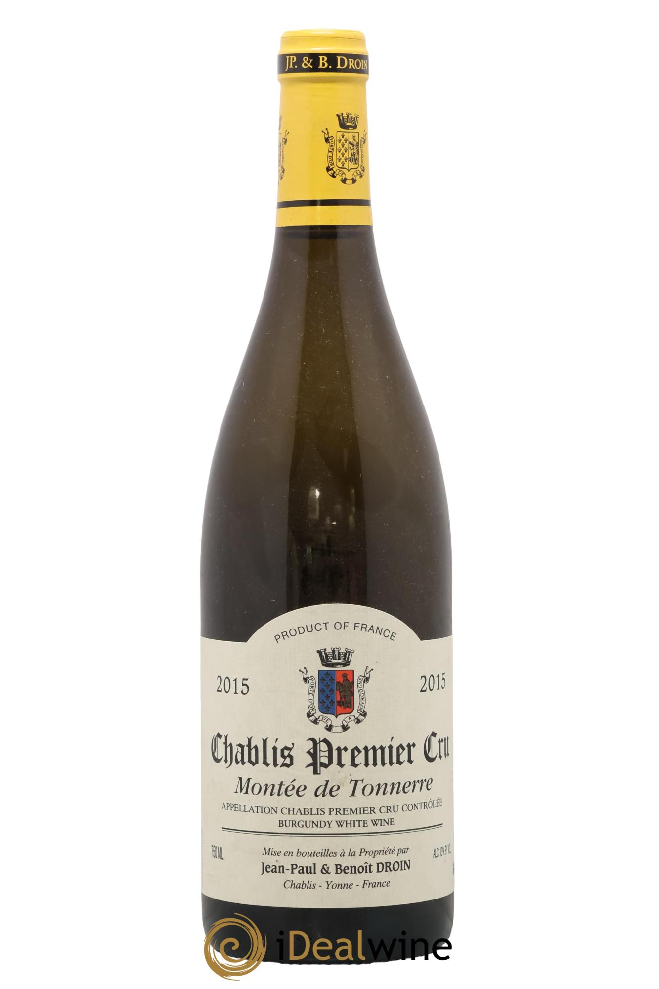 Chablis 1er Cru Montée de Tonnerre Jean-Paul & Benoît Droin (Domaine) 2015 - Lote de 1 botella - 0