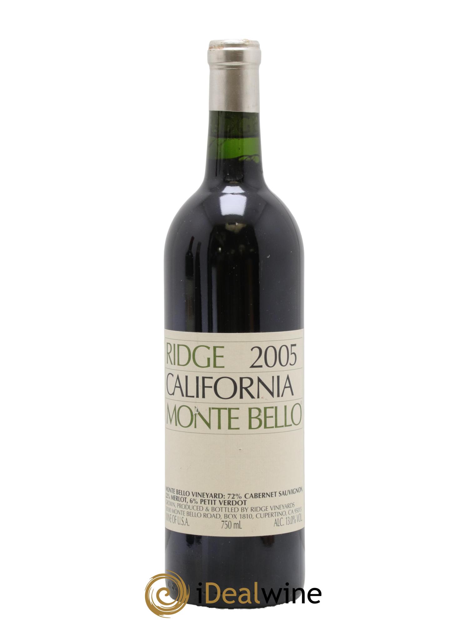 Santa Cruz Mountains Monte Bello Ridge Vineyards 2005 - Posten von 1 Flasche - 0