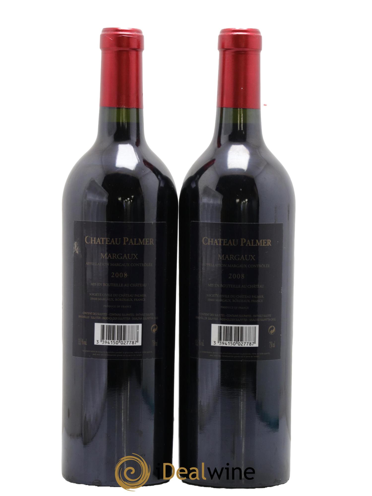 Château Palmer 3ème Grand Cru Classé 2008 - Posten von 2 Flaschen - 1