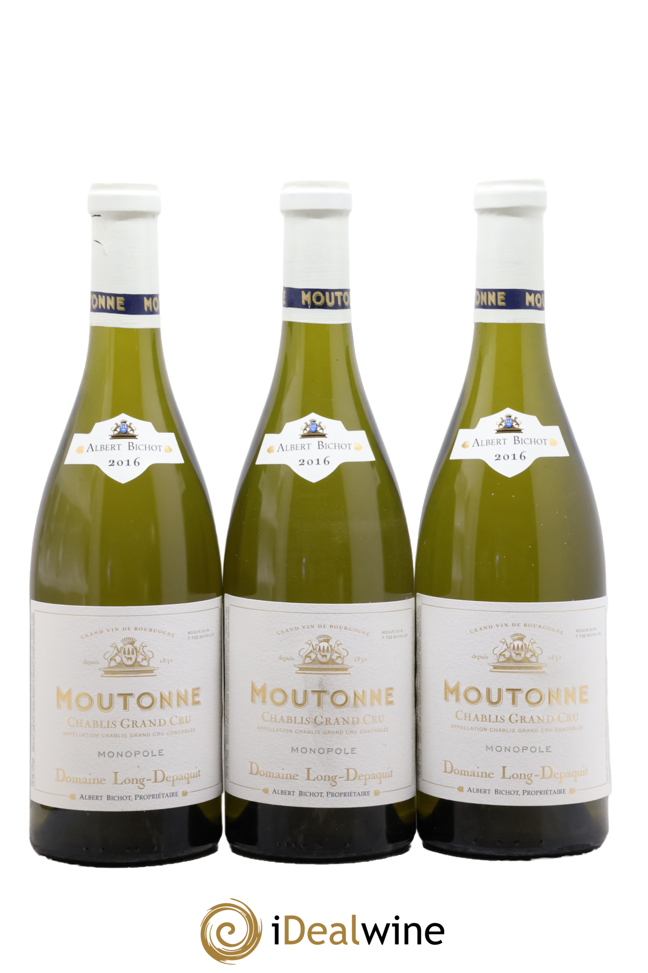 Chablis Grand Cru Moutonne Long Depaquit - Albert Bichot (Domaine) 2016 - Lot de 3 bouteilles - 0