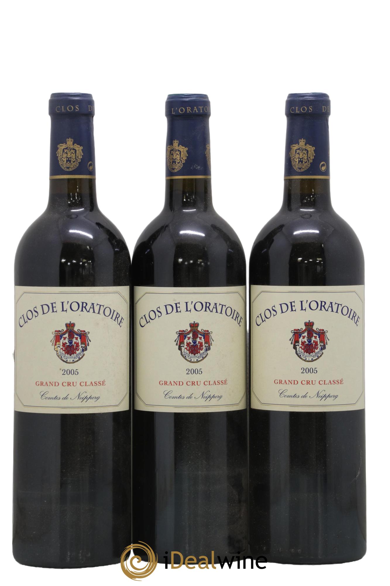 Clos de l'Oratoire Grand Cru Classé 2005 - Lot de 3 bouteilles - 0