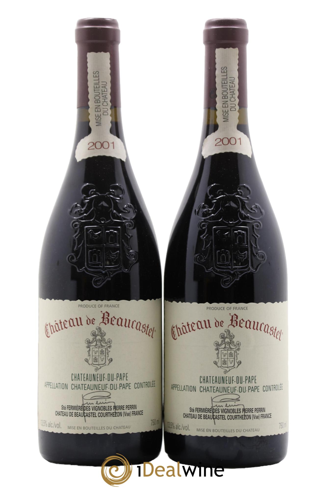 Châteauneuf-du-Pape Château de Beaucastel Famille Perrin 2001 - Lot de 2 bouteilles - 0