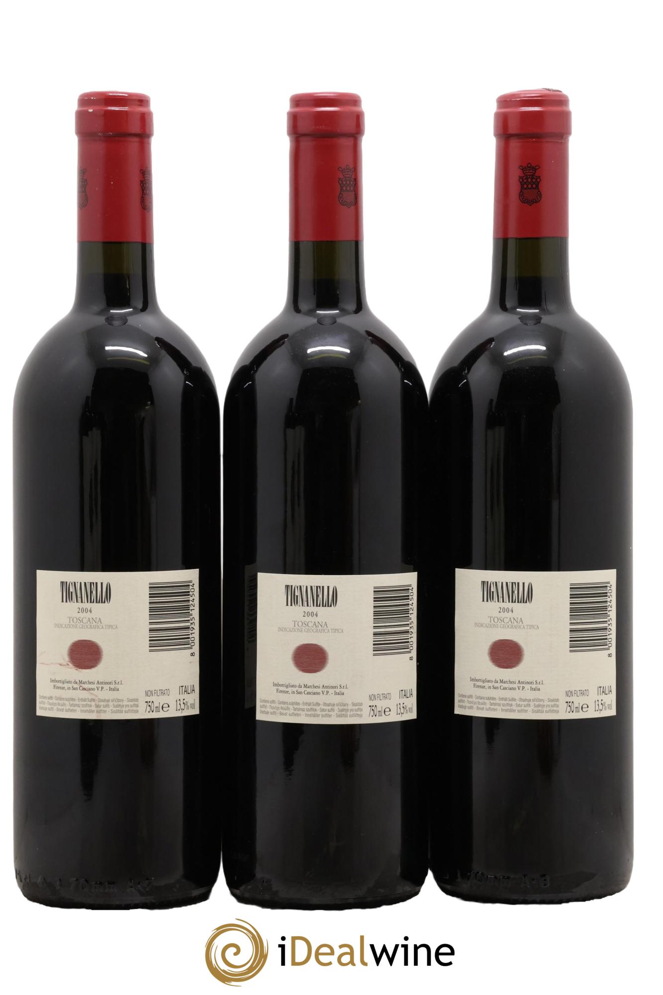 Toscana IGT Tignanello Tenuta Tignanello - Marchesi Antinori 2004 - Posten von 3 Flaschen - 1