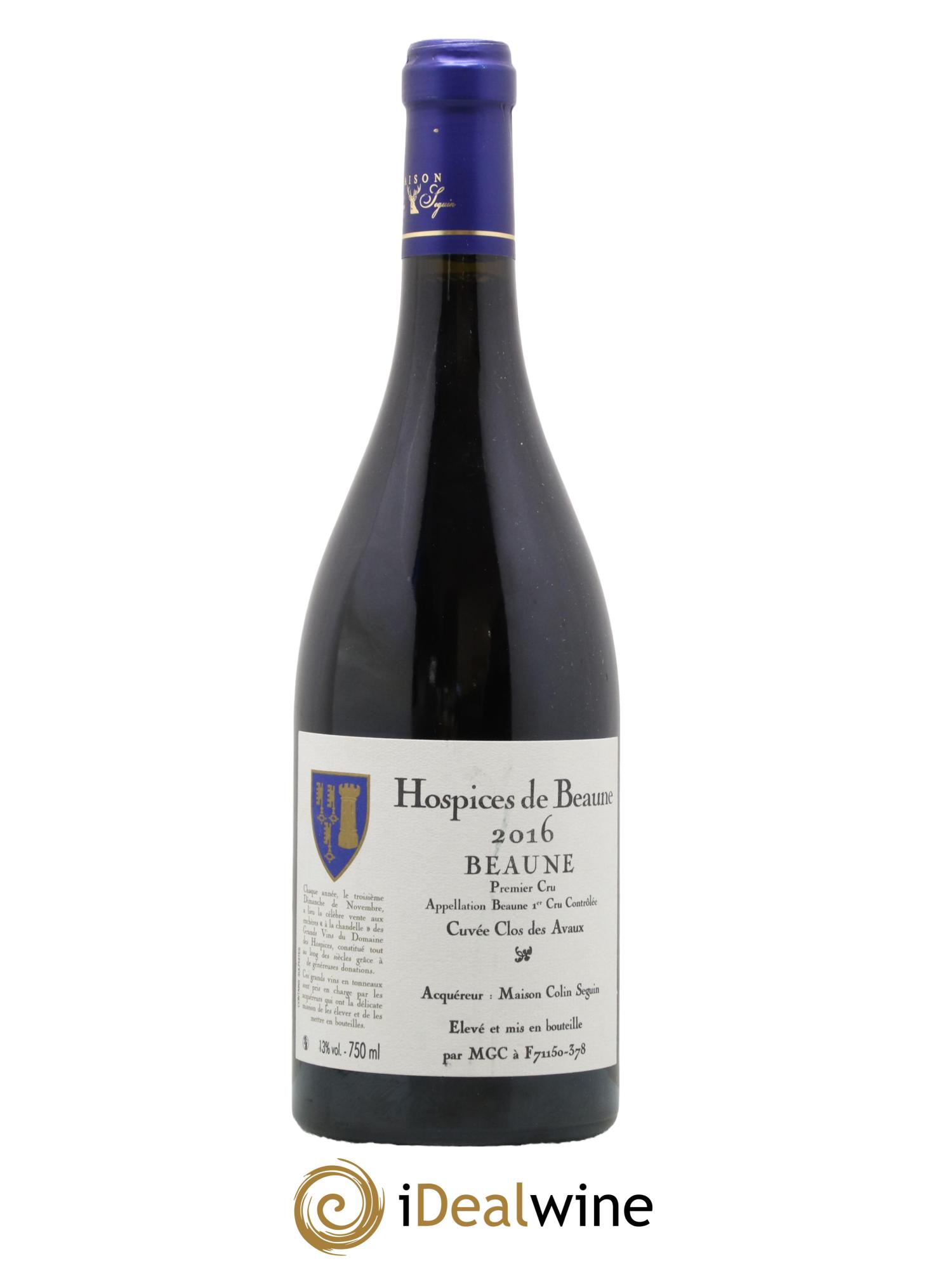 Beaune 1er Cru Cuvee Clos des Avaux Domaine des Hospices de Beaune MGC 2016 - Lot de 1 bouteille - 0