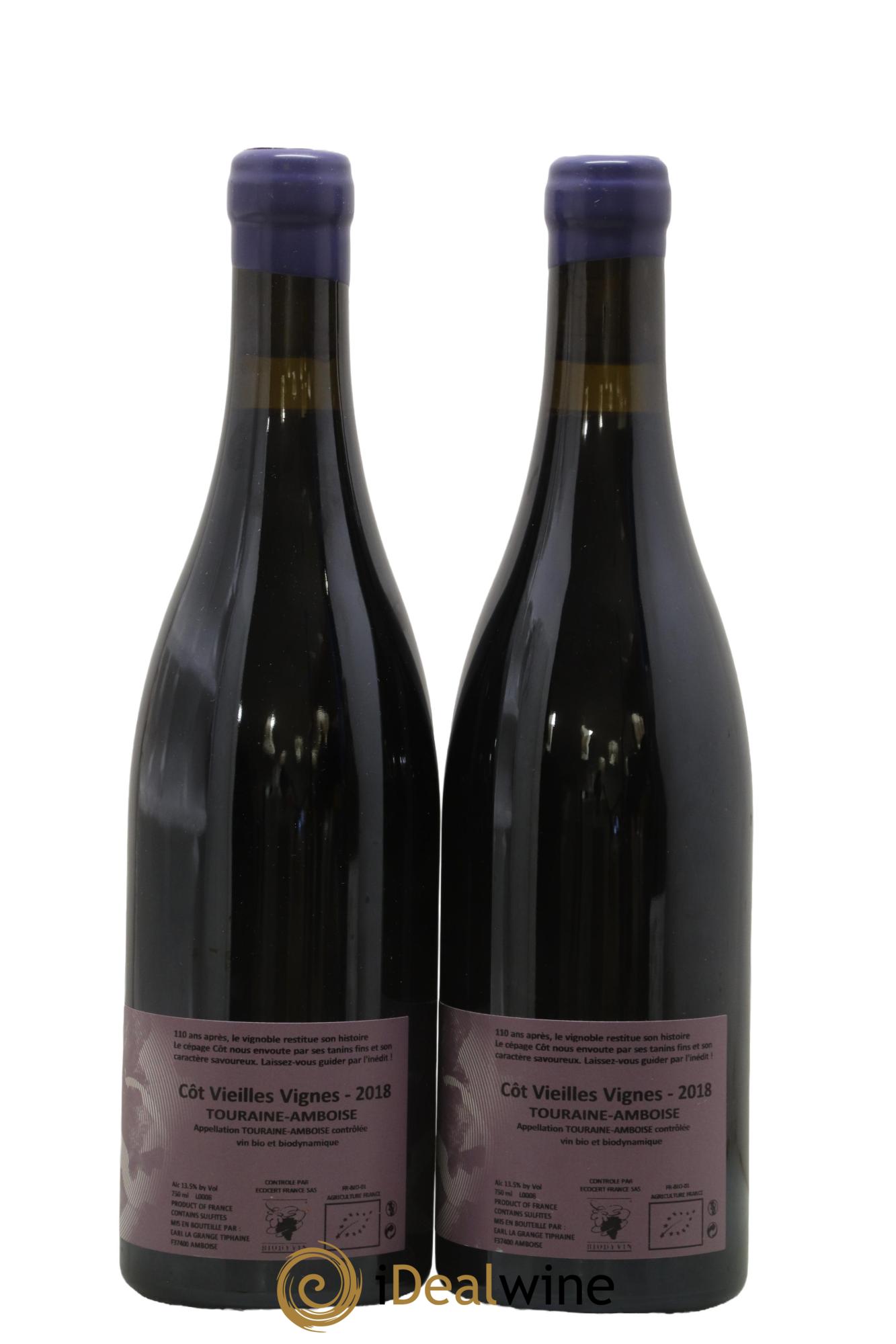 Touraine-Amboise Côt Vieilles Vignes La Grange Tiphaine 2018 - Lotto di 2 bottiglie - 1