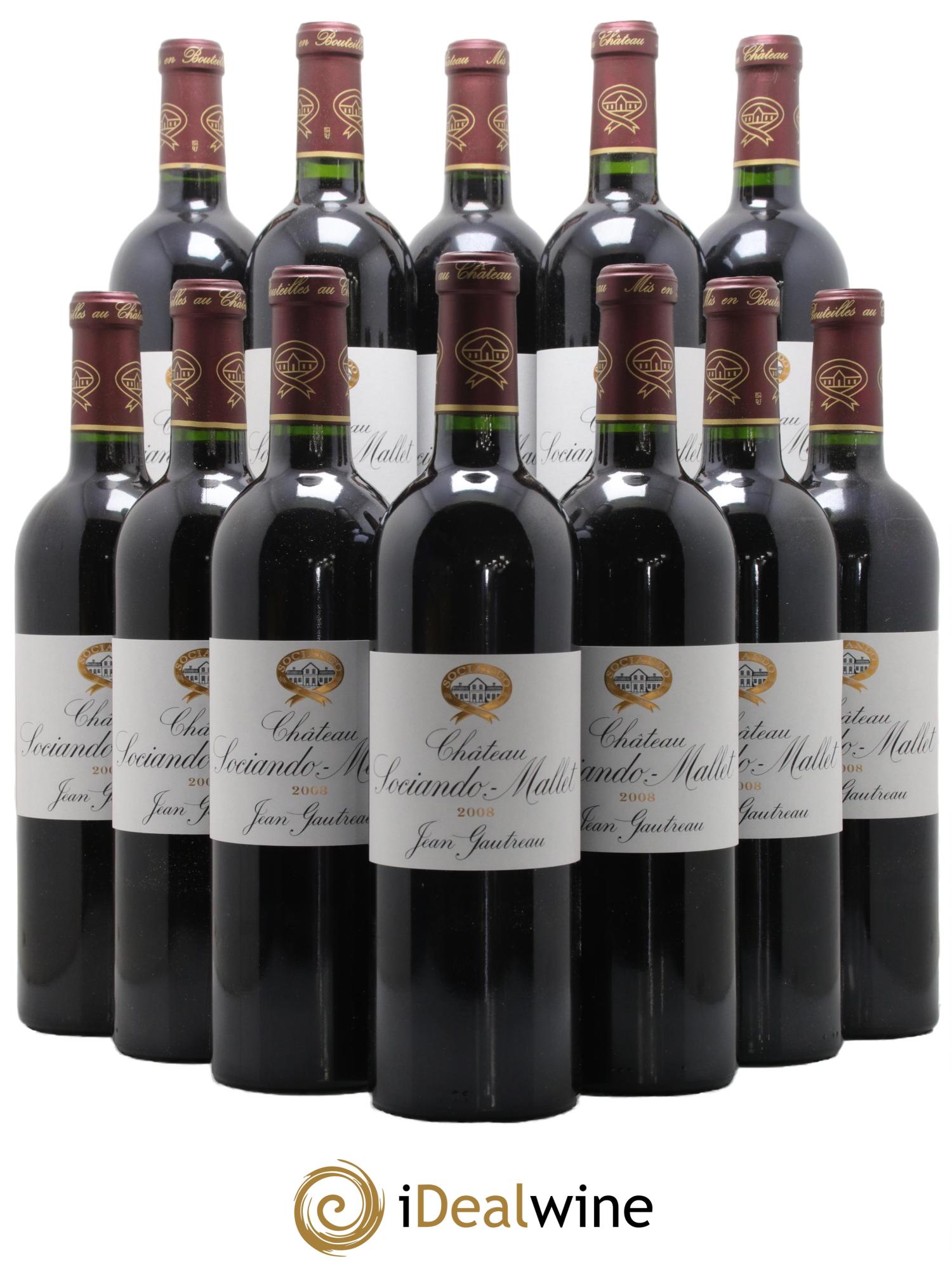 Château Sociando Mallet 2008 - Posten von 12 Flaschen - 0