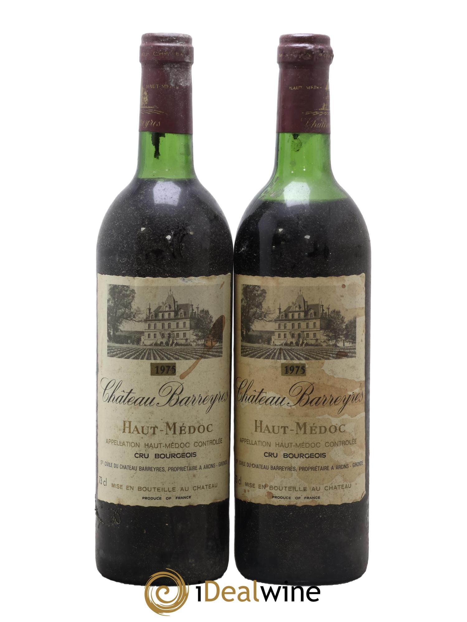 Château Barreyres Cru Bourgeois 1975 - Posten von 2 Flaschen - 0