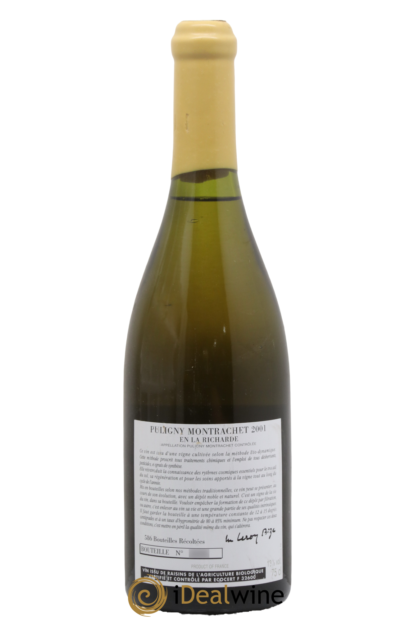 Puligny-Montrachet En La Richarde d'Auvenay (Domaine) 2001 - Lot de 1 bouteille - 1