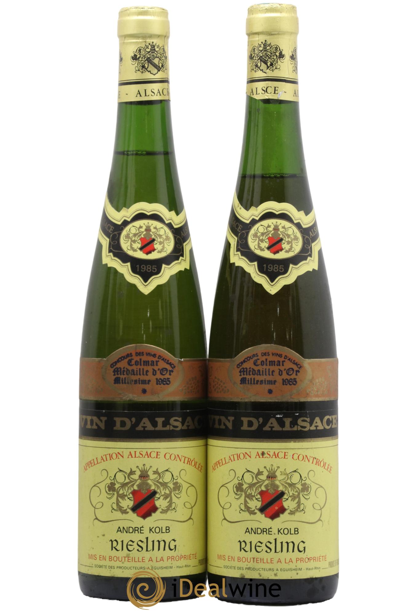 Alsace Riesling André Kolb 1985 - Lotto di 2 bottiglie - 0