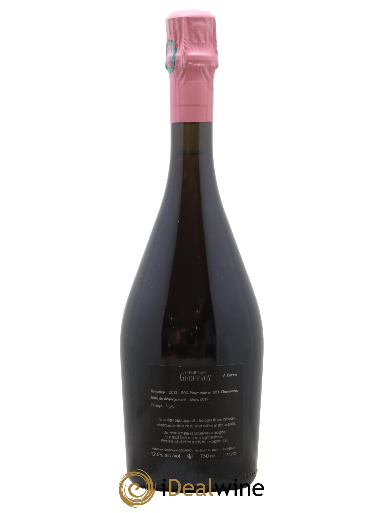 Champagne - Premier cru Blanc de Rose Extra Brut Geoffroy 2013 - Lot de 1 bouteille - 1