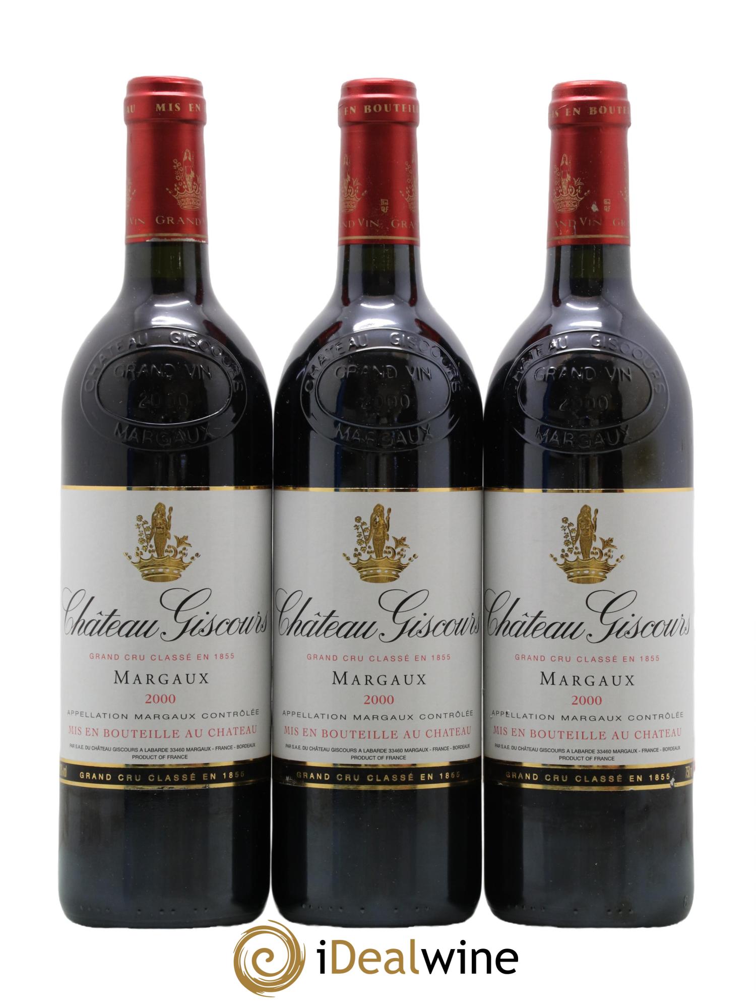 Château Giscours 3ème Grand Cru Classé 2000 - Lot de 3 bouteilles - 0