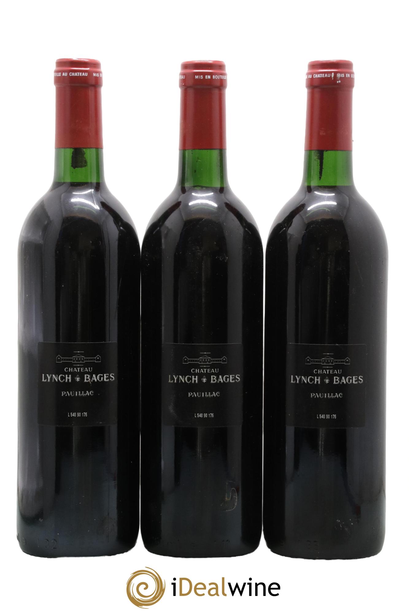 Château Lynch Bages 5ème Grand Cru Classé 1990 - Lot de 3 bouteilles - 1