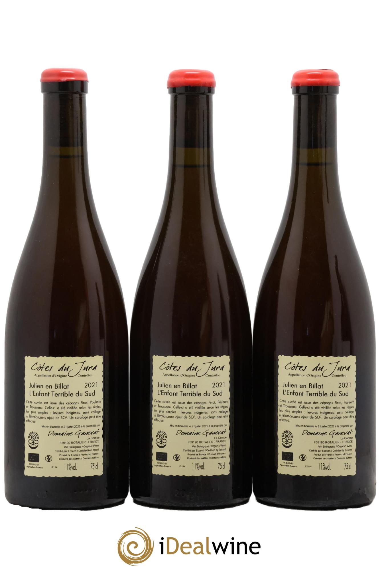 Côtes du Jura Julien en Billat l'enfant terrible du Sud Jean-François Ganevat (Domaine) 2021 - Posten von 3 Flaschen - 1
