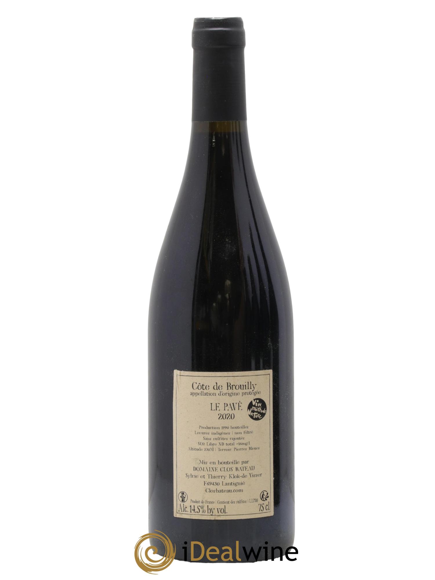 Côte de Brouilly Le Pavé Clos Bateau 2020 - Lotto di 1 bottiglia - 1