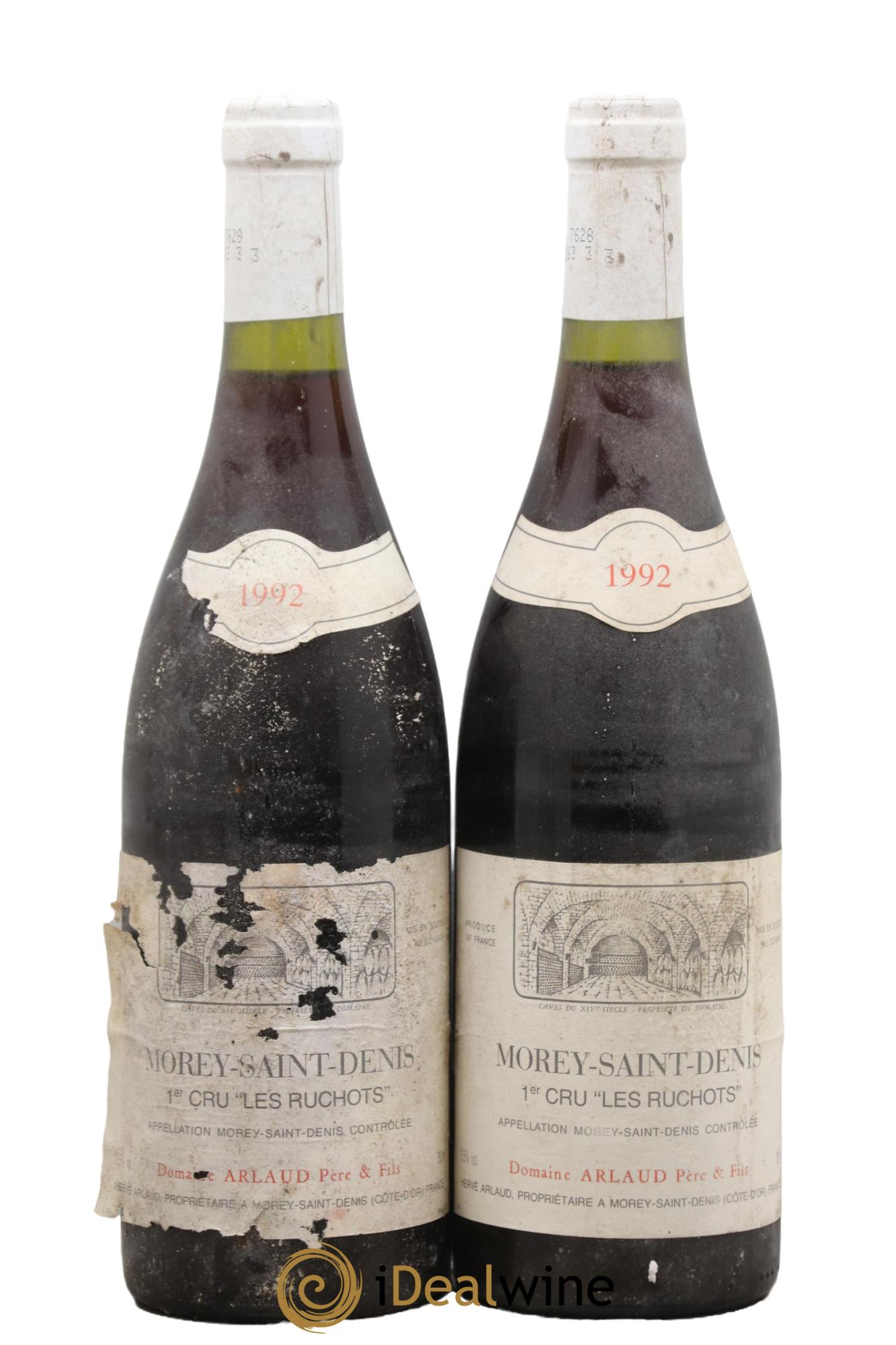 Morey Saint-Denis 1er Cru Les Ruchots Arlaud 1992 - Lot of 2 bottles - 0