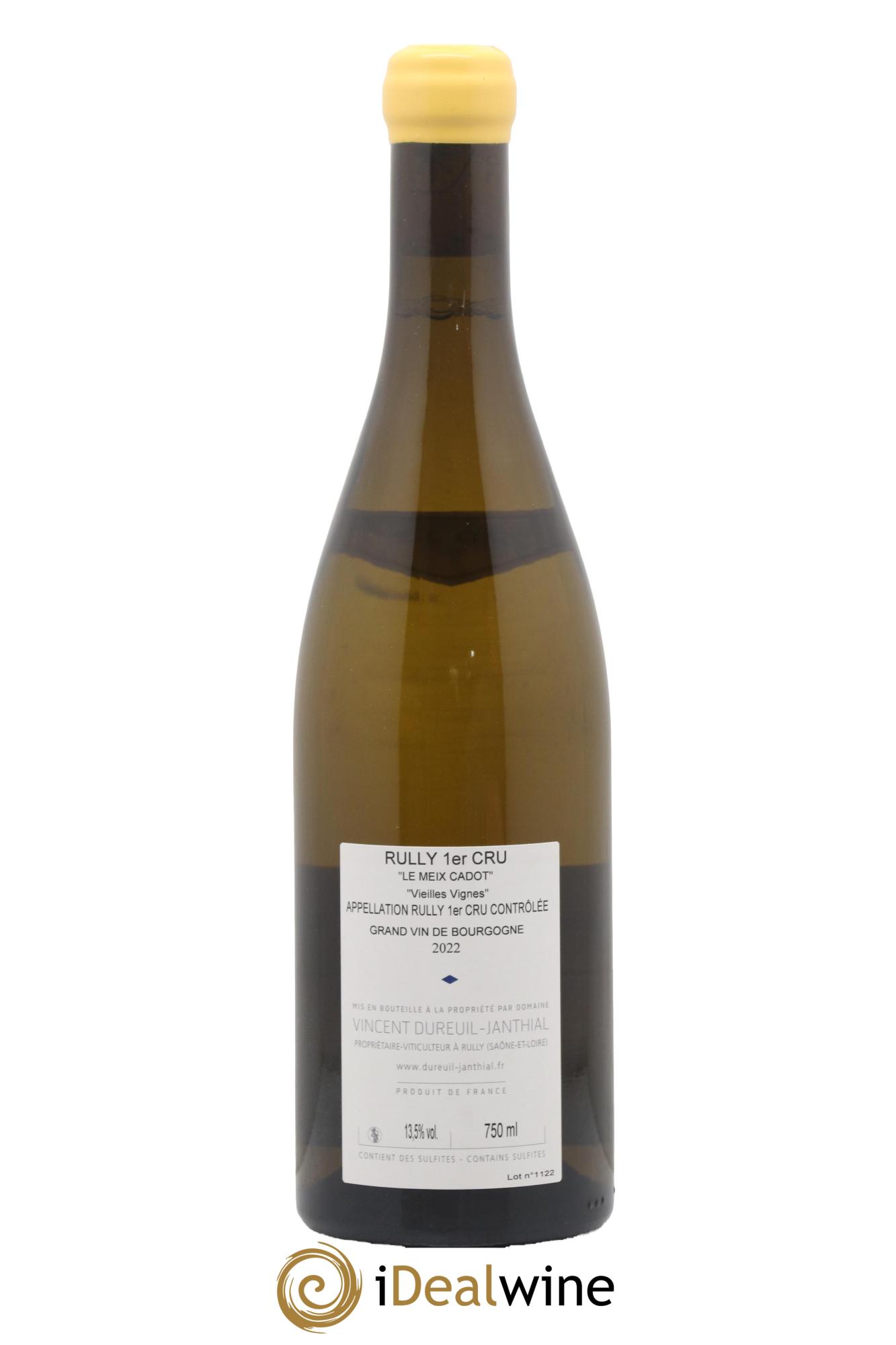 Rully 1er Cru Le Meix Cadot Vieilles Vignes Vincent Dureuil-Janthial 2022 - Lotto di 1 bottiglia - 1