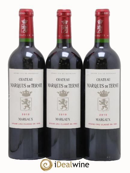 Château Marquis de Terme 4ème Grand Cru Classé 2010 - Lot of 3 bottles - 0