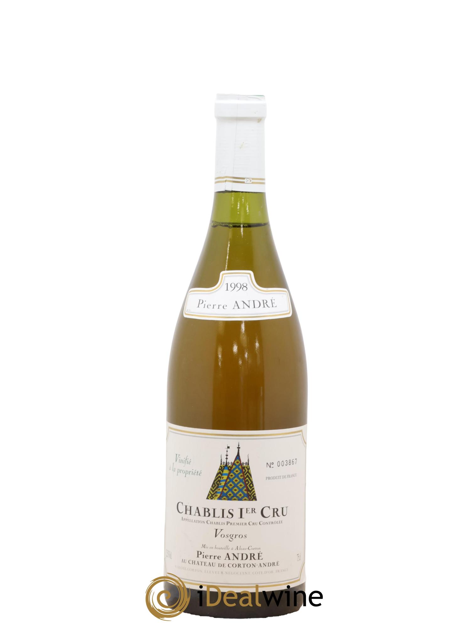 Chablis 1er Cru Vosgros Pierre André 1998 - Lot de 1 bouteille - 0
