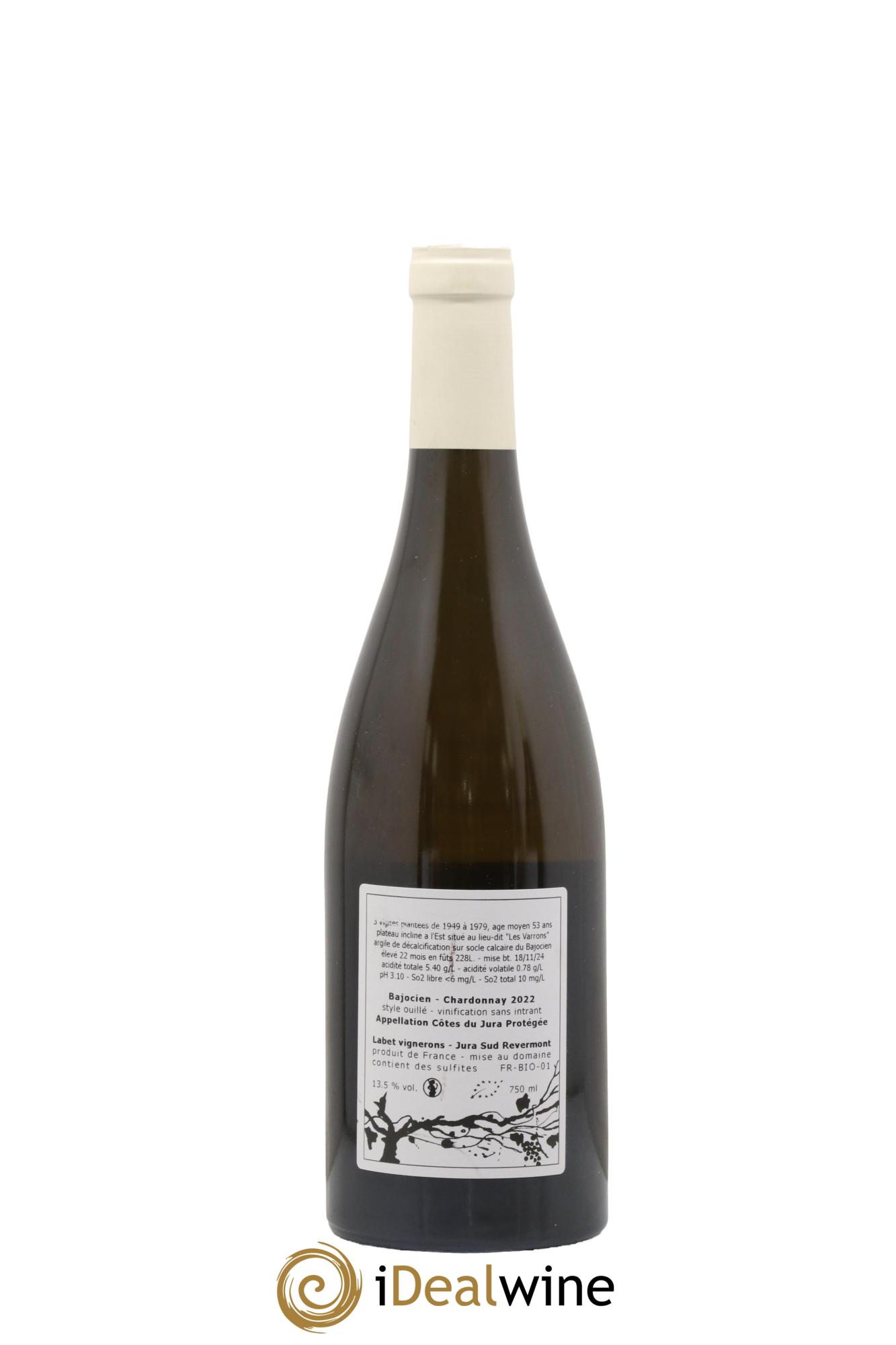 Côtes du Jura Chardonnay Bajocien Romain - Julien  - Charline Labet 2022 - Lot de 1 bouteille - 1