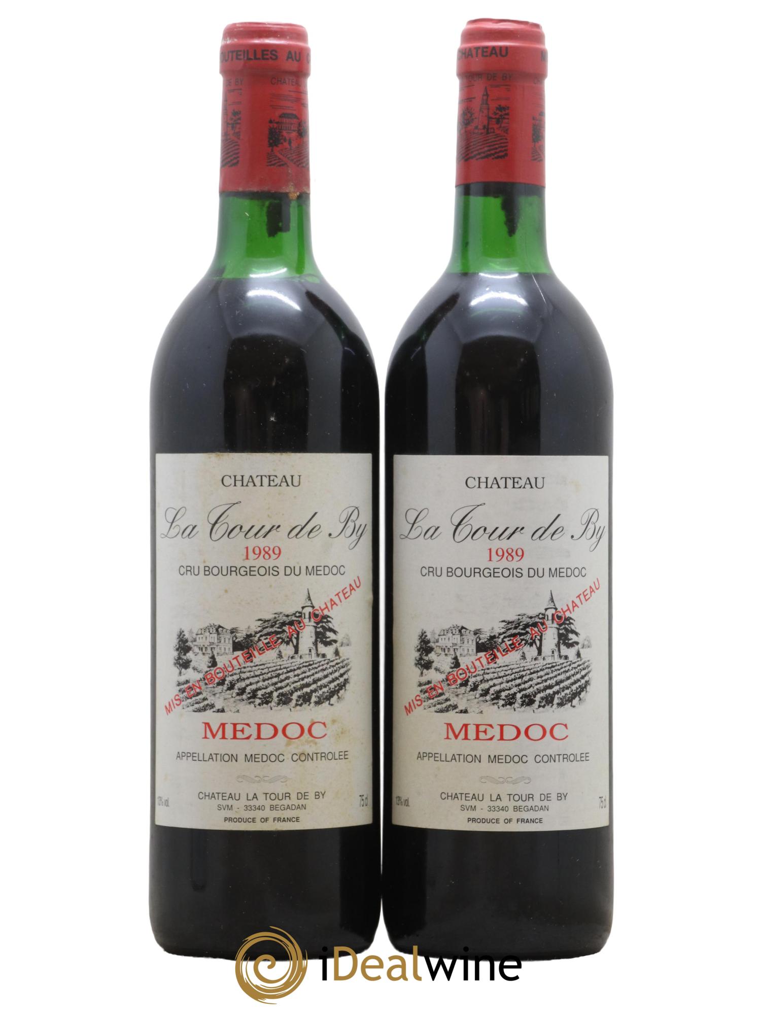 Château La Tour de By Cru Bourgeois 1989 - Lot de 2 bouteilles - 0