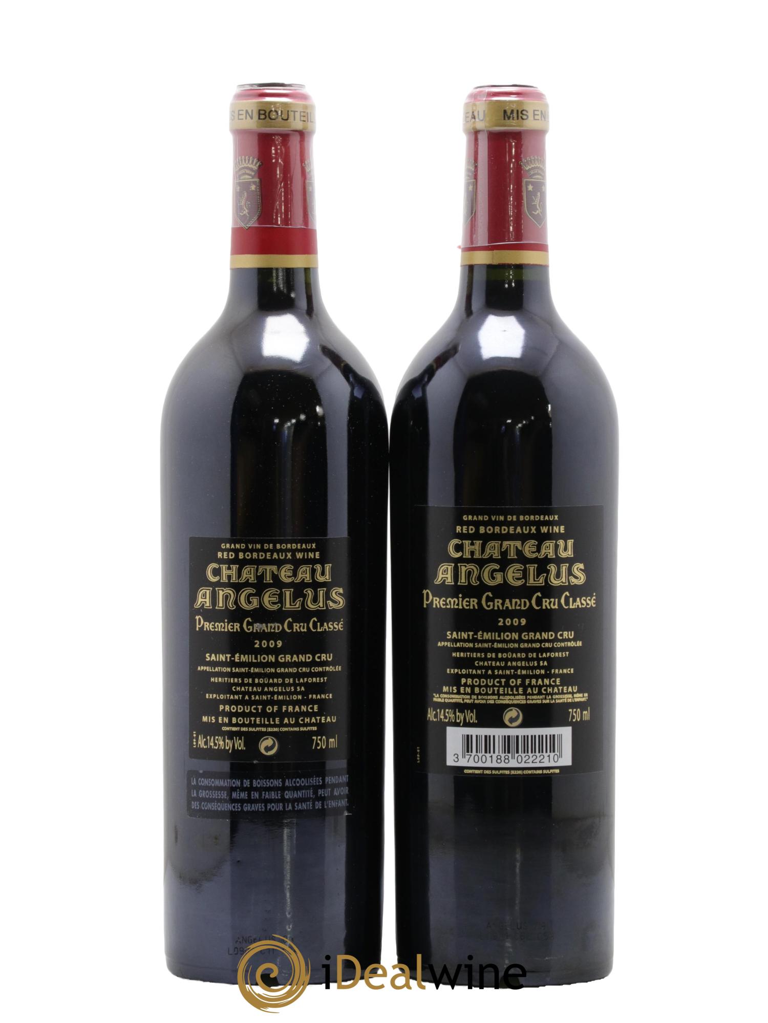 Château Angélus 1er Grand Cru Classé A  2009 - Lot de 2 bouteilles - 1