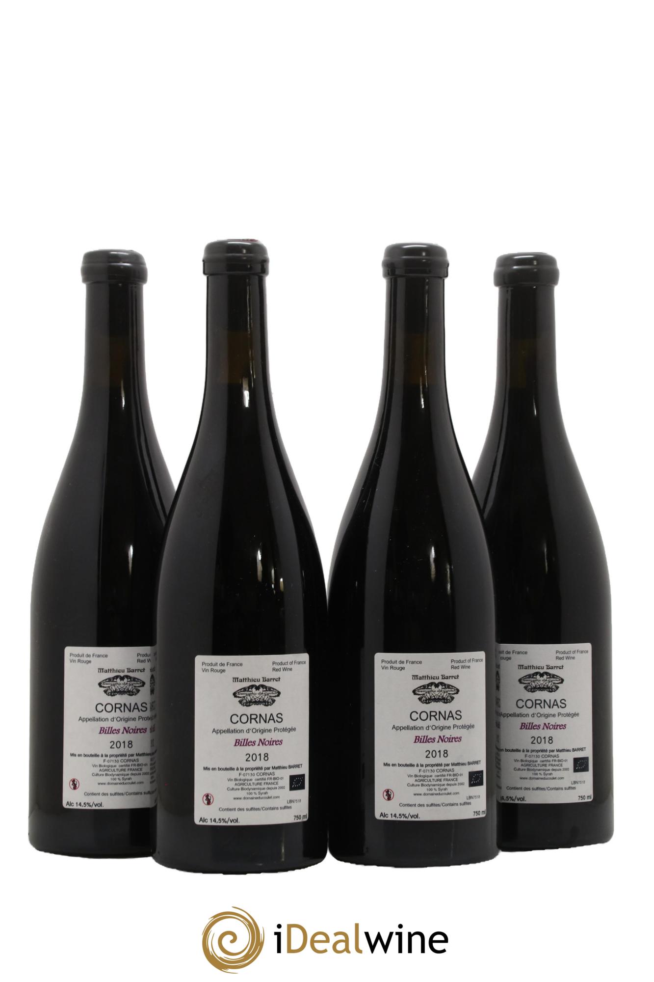 Cornas Billes Noires Coulet (Domaine du) - Matthieu Barret 2018 - Lot de 4 bouteilles - 1