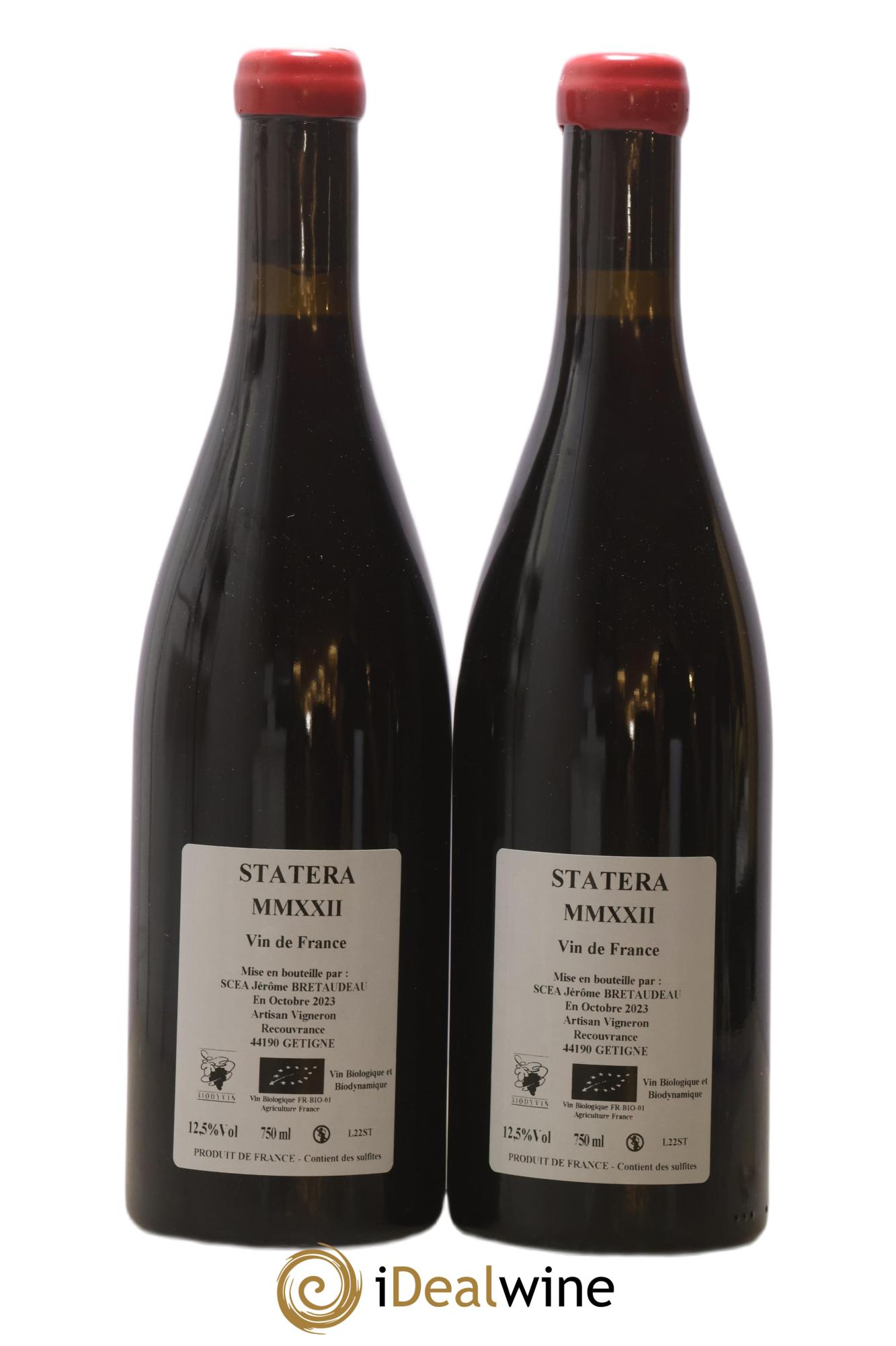 Vin de France Statera Jérôme Bretaudeau - Domaine de Bellevue 2022 - Lot de 2 bouteilles - 1
