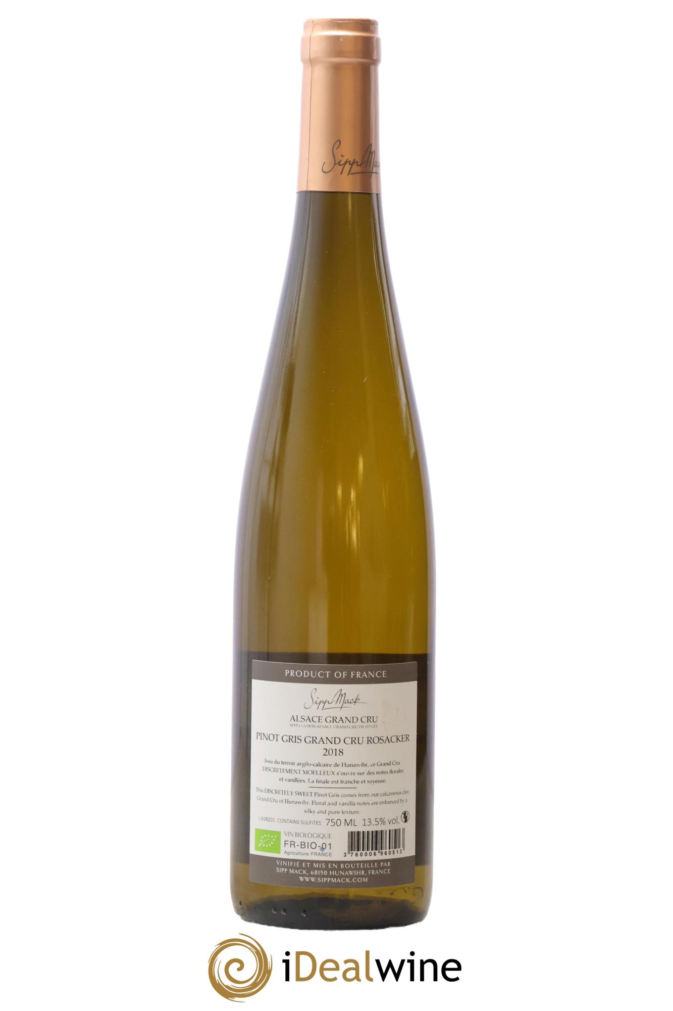 Alsace Grand Cru pinot gris Rosacker Riesling Sipp Mack 2018 - Lot of 1 bottle - 1