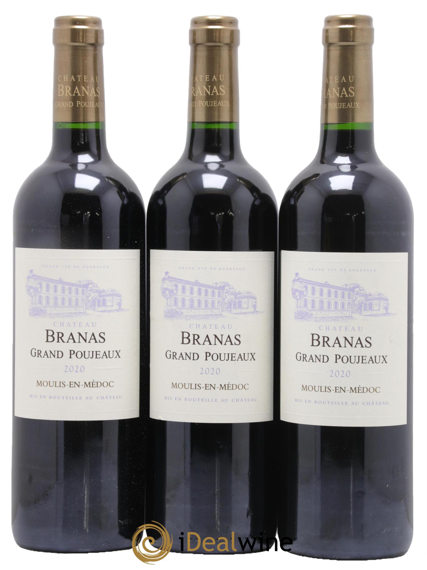 Château Branas Grand Poujeaux Cru Bourgeois 2020 - Lot de 6 bouteilles - 2