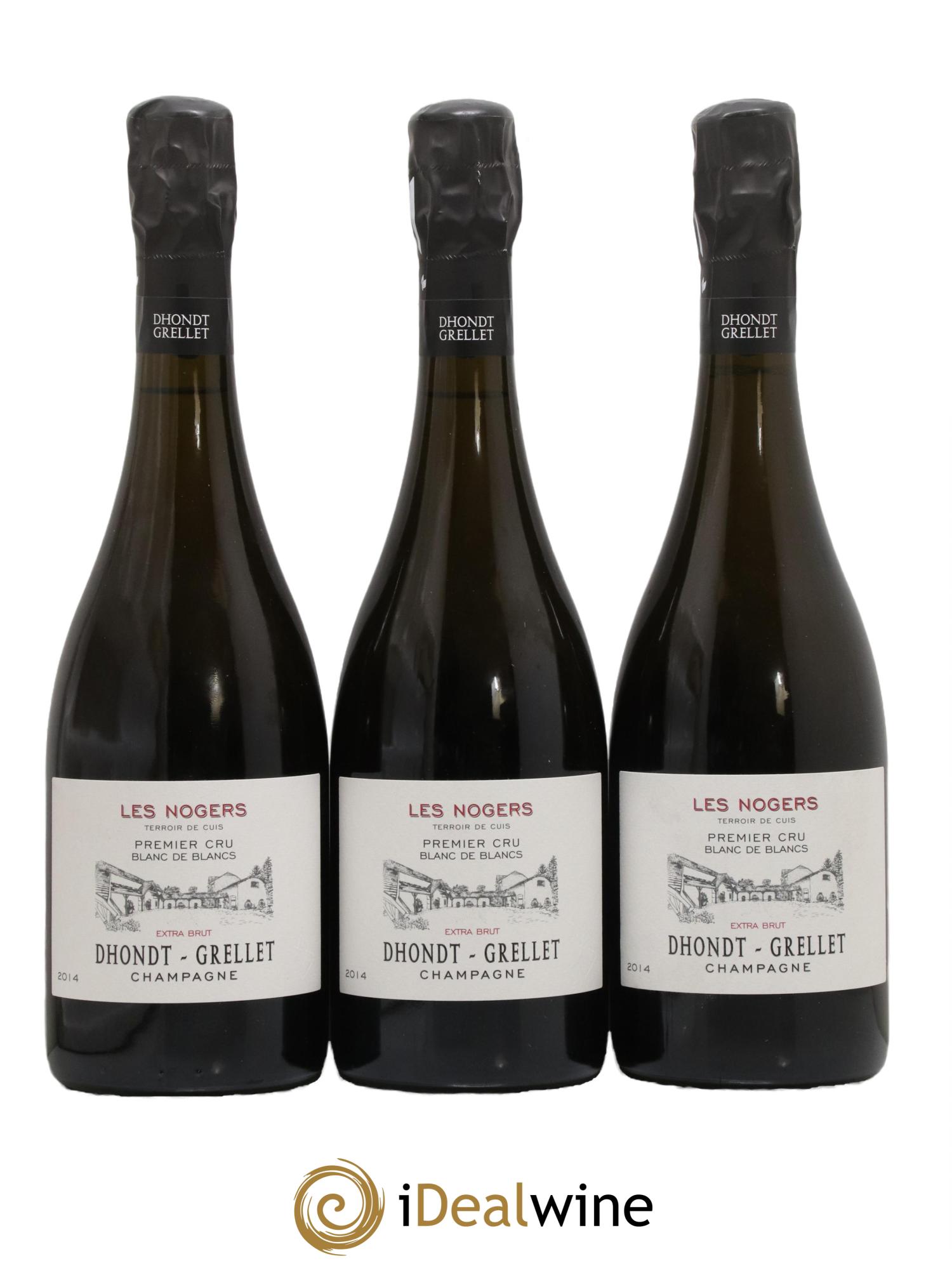Les Nogers-Premier cru Blanc de Blancs Dhondt Grellet 2014 - Lot de 3 bouteilles - 0