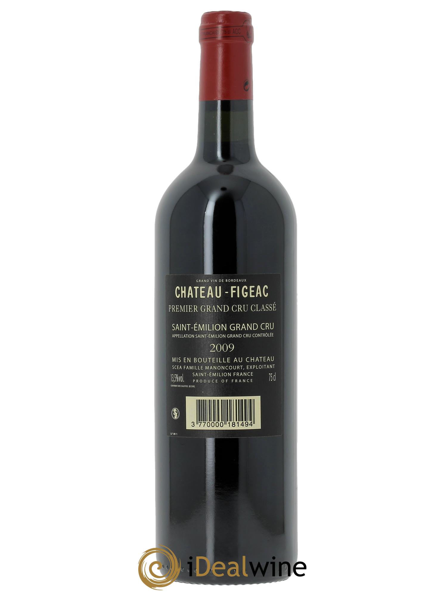 Château Figeac 1er Grand Cru Classé A 2009 - Lot de 1 bouteille - 1
