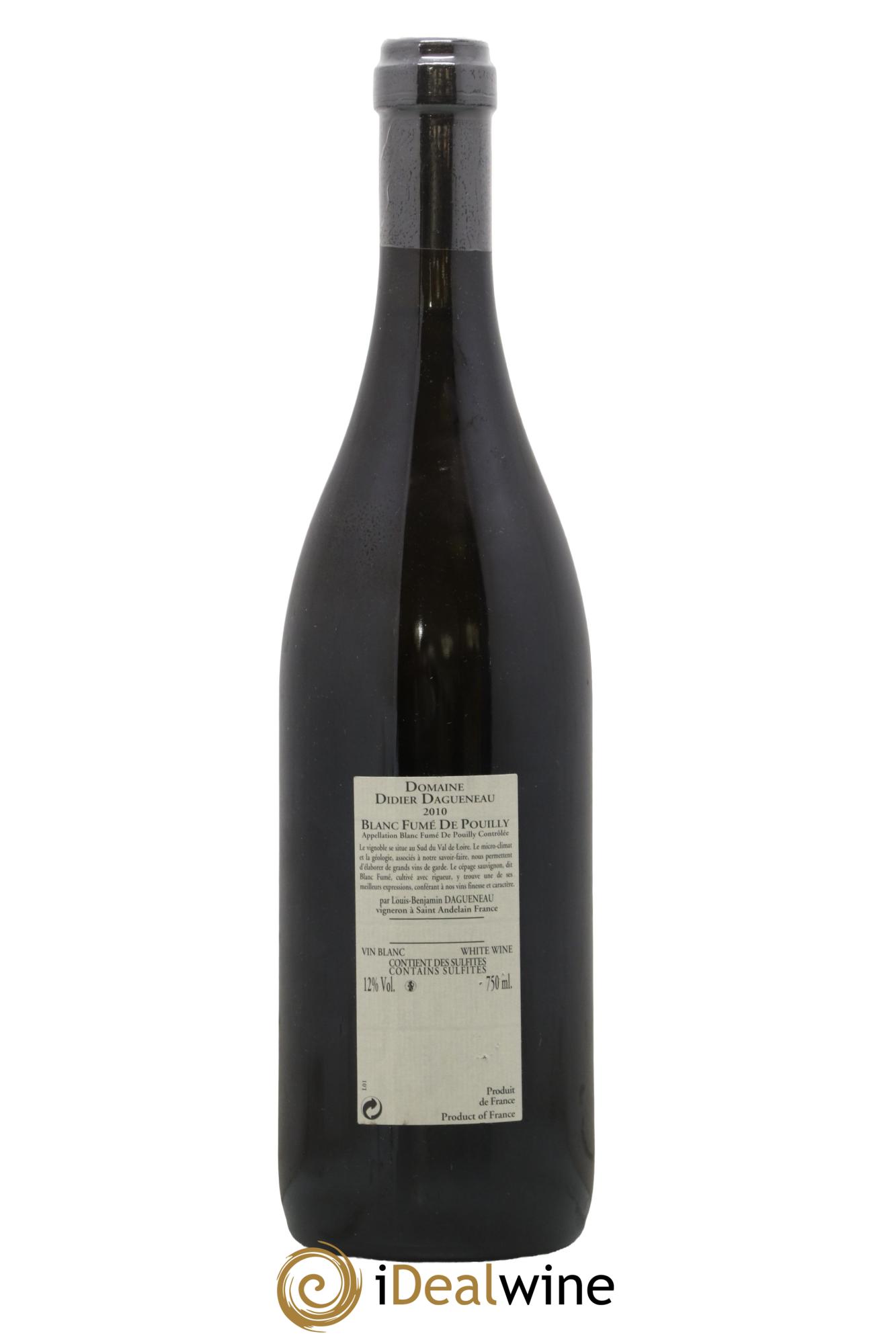 Pouilly-Fumé Blanc Fumé de Pouilly Dagueneau (Domaine Didier - Louis-Benjamin) 2010 - Lot de 1 bouteille - 1