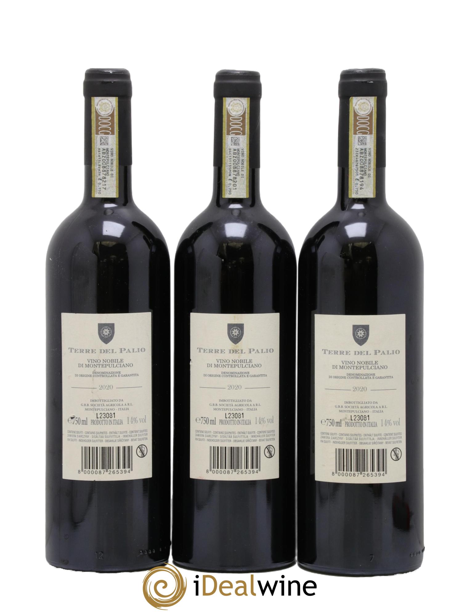 Vino Nobile di Montepulciano DOCG Terre del Palio 2020 - Lot de 3 bouteilles - 1