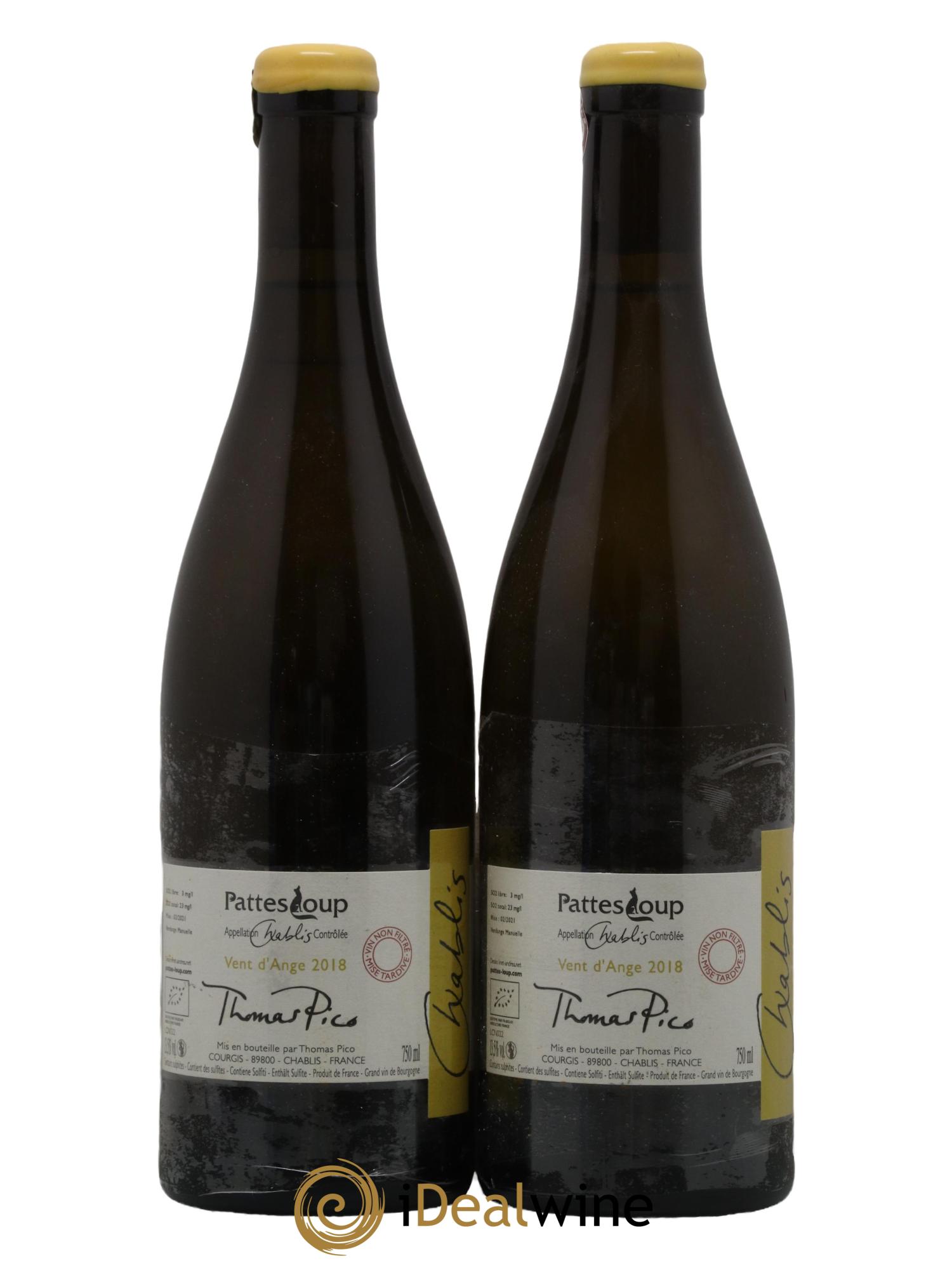 Chablis Vent d'Ange Pattes Loup (Domaine) 2018 - Lot de 2 bouteilles - 1