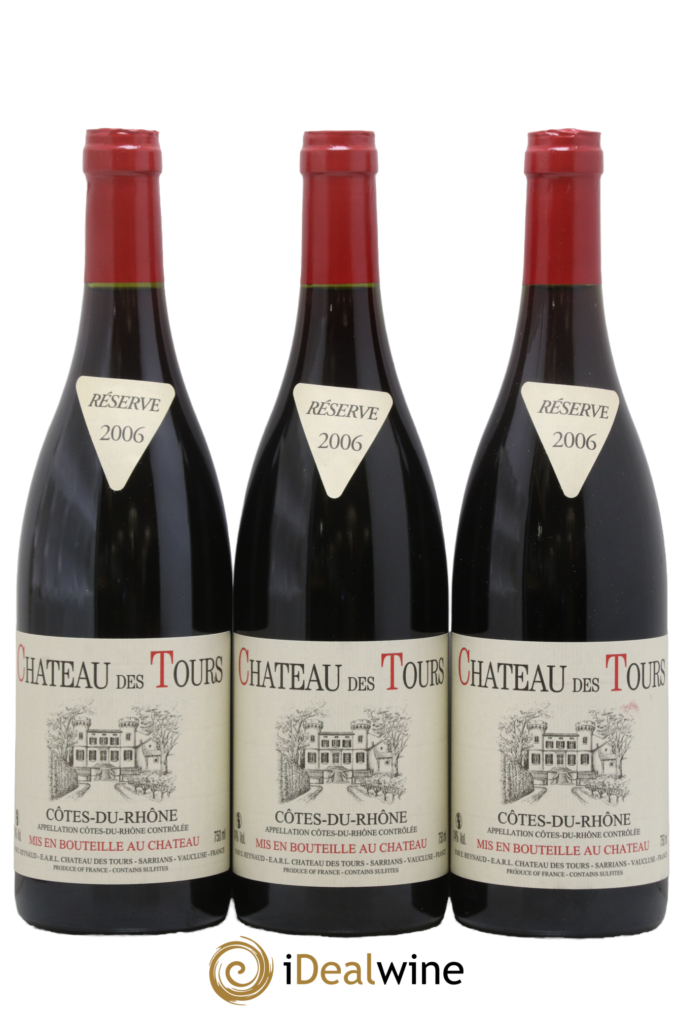 Côtes-du-Rhône Château des Tours Emmanuel Reynaud 2006 - Lot de 3 bouteilles - 0