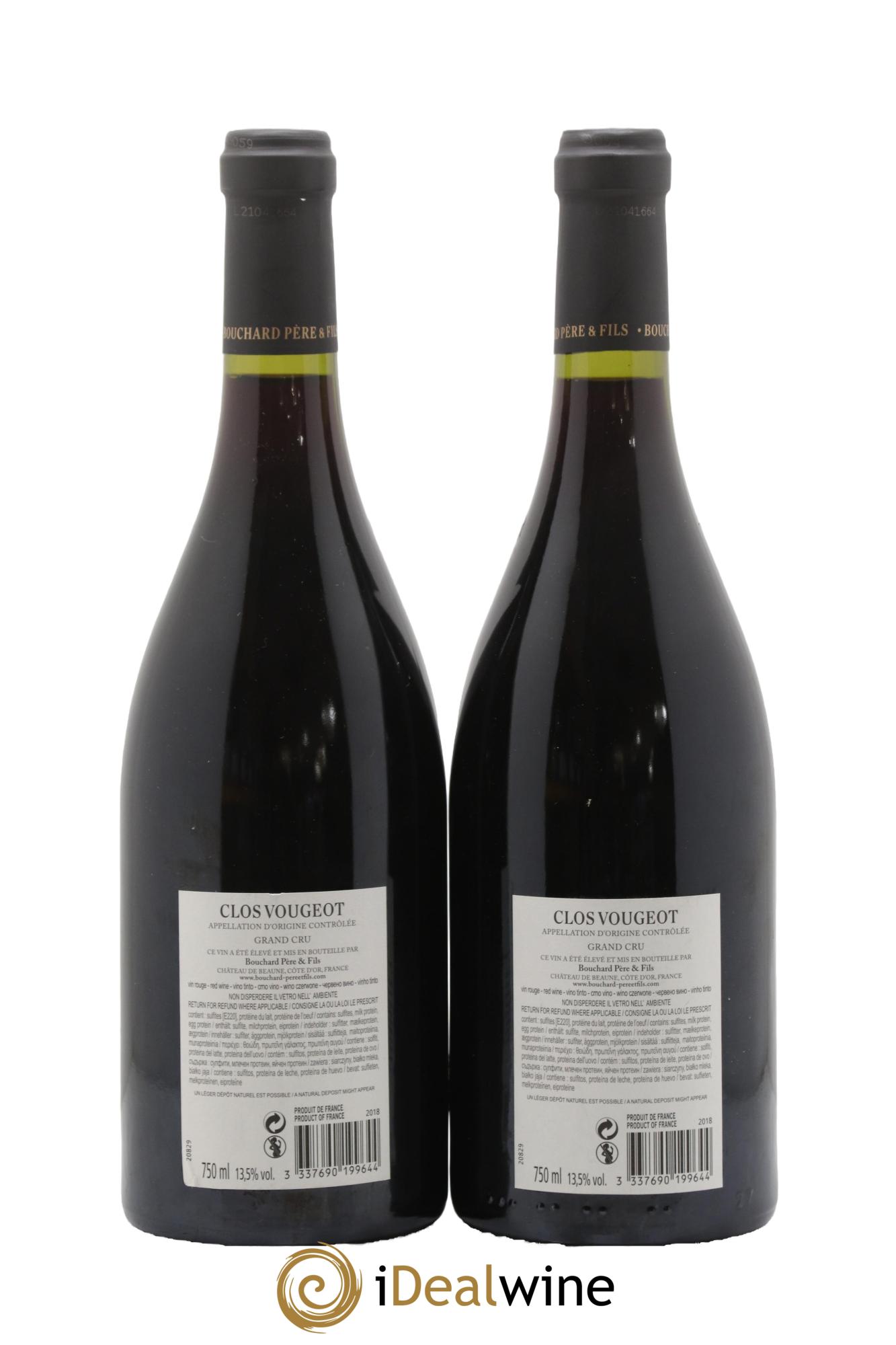 Clos de Vougeot Grand Cru Bouchard Père & Fils 2018 - Lot de 2 bouteilles - 1