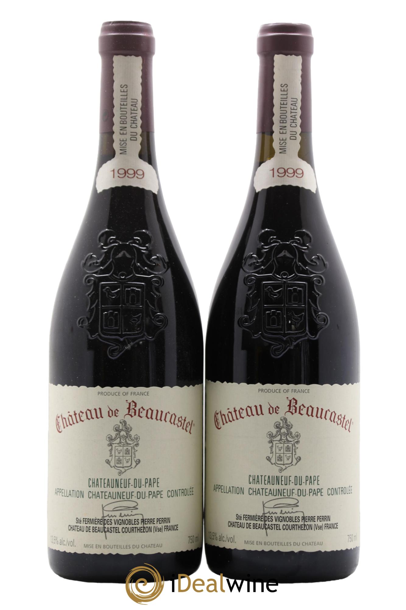 Châteauneuf-du-Pape Château de Beaucastel Famille Perrin 1999 - Lot of 2 bottles - 0