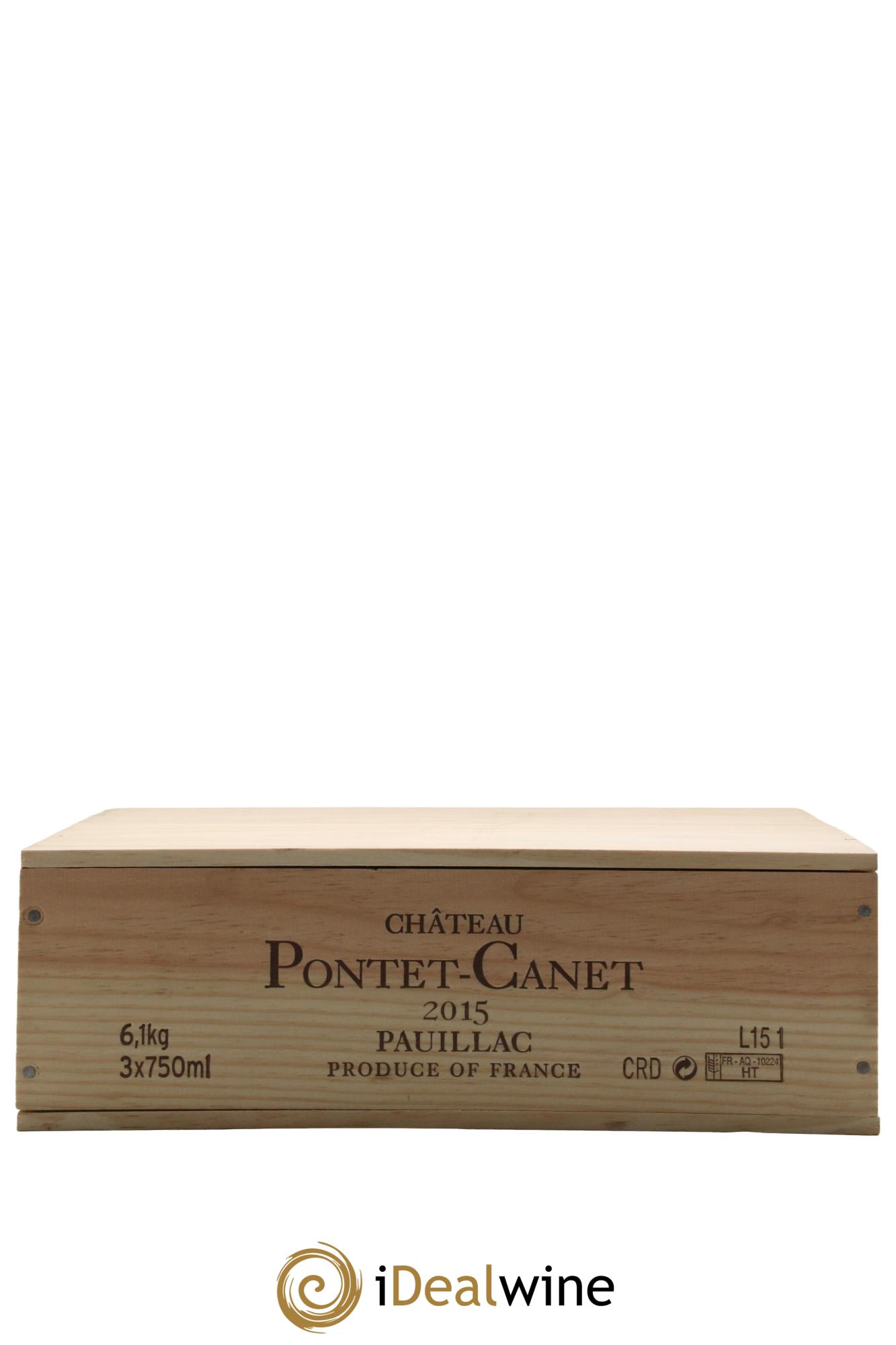Château Pontet Canet 5ème Grand Cru Classé 2015 - Lotto di 3 bottiglie - 1