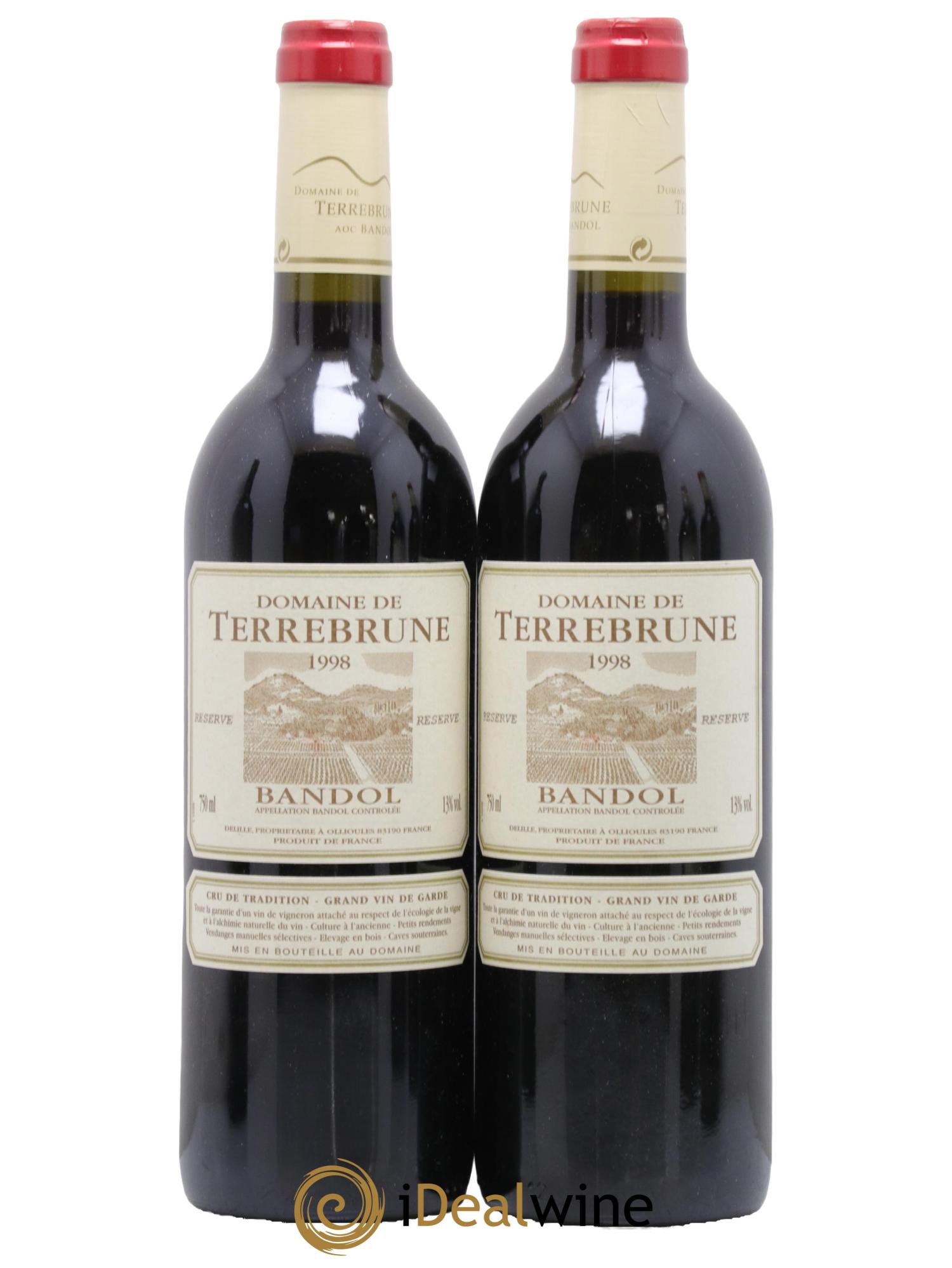 Bandol Terrebrune (Domaine de) 1998 - Lot de 2 bouteilles - 0