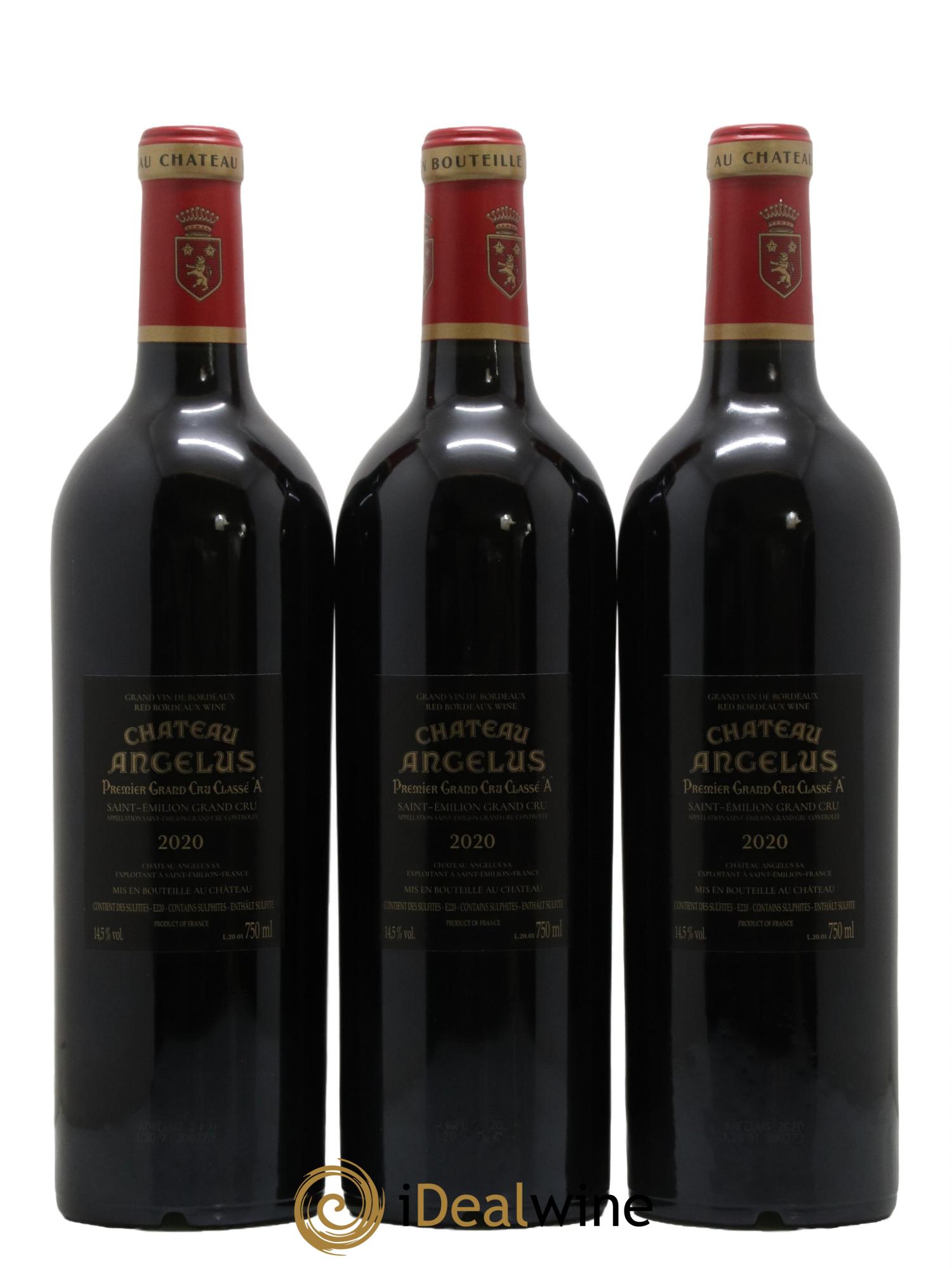 Château Angélus 1er Grand Cru Classé A 2020 - Lot de 3 bouteilles - 1