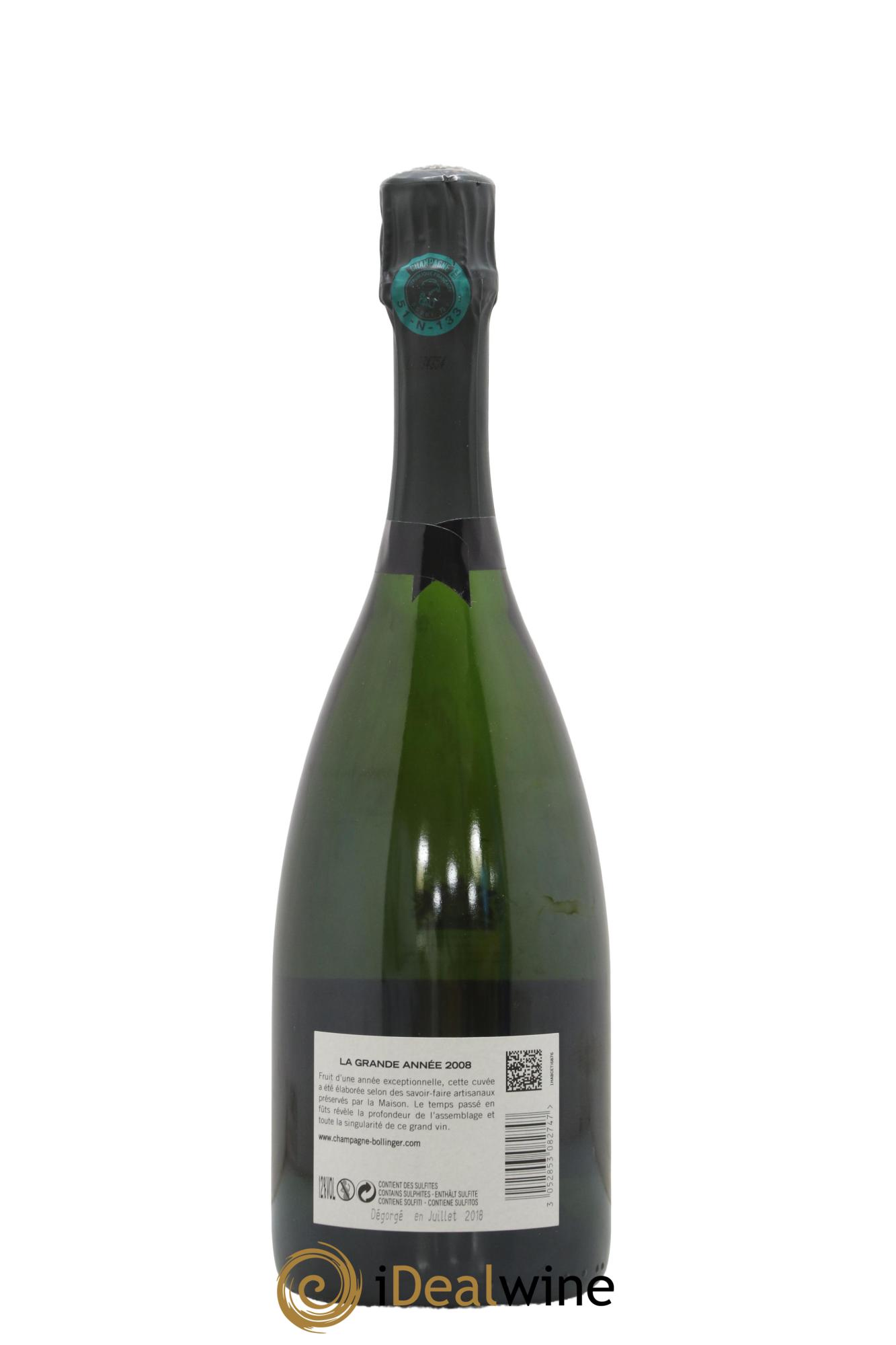 Grande Année Brut Bollinger 2008 - Lot of 1 bottle - 1